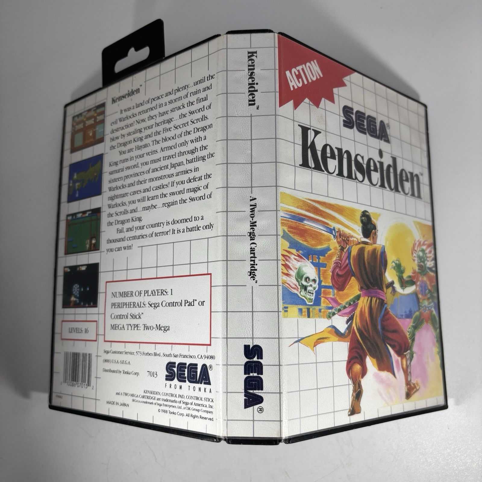 Kenseiden Sega Master System Original Case Only w/ Hang Tab. Read
