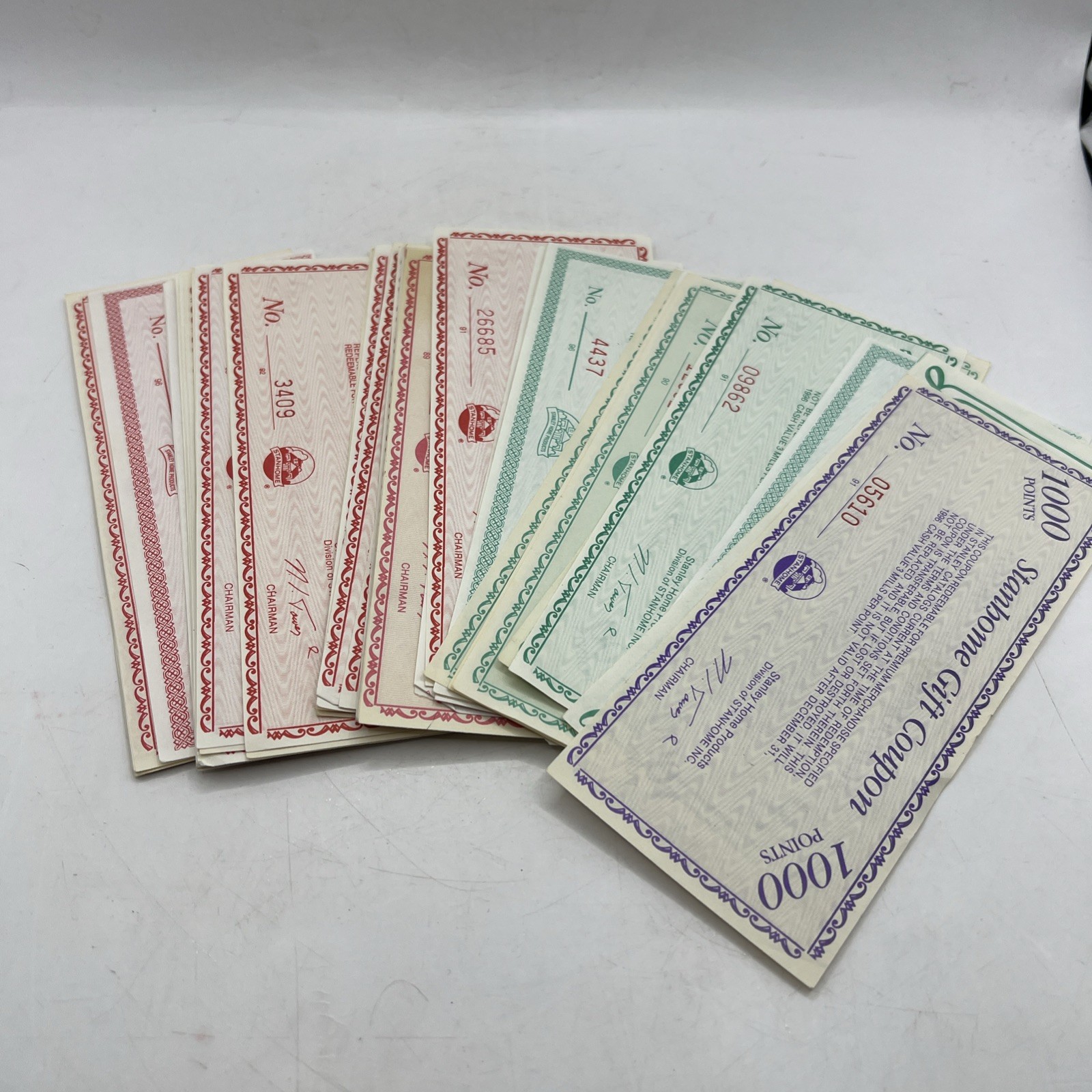 Lot Of 50 Vintage Stanhome Premium Coupons Different Amounts & Ages