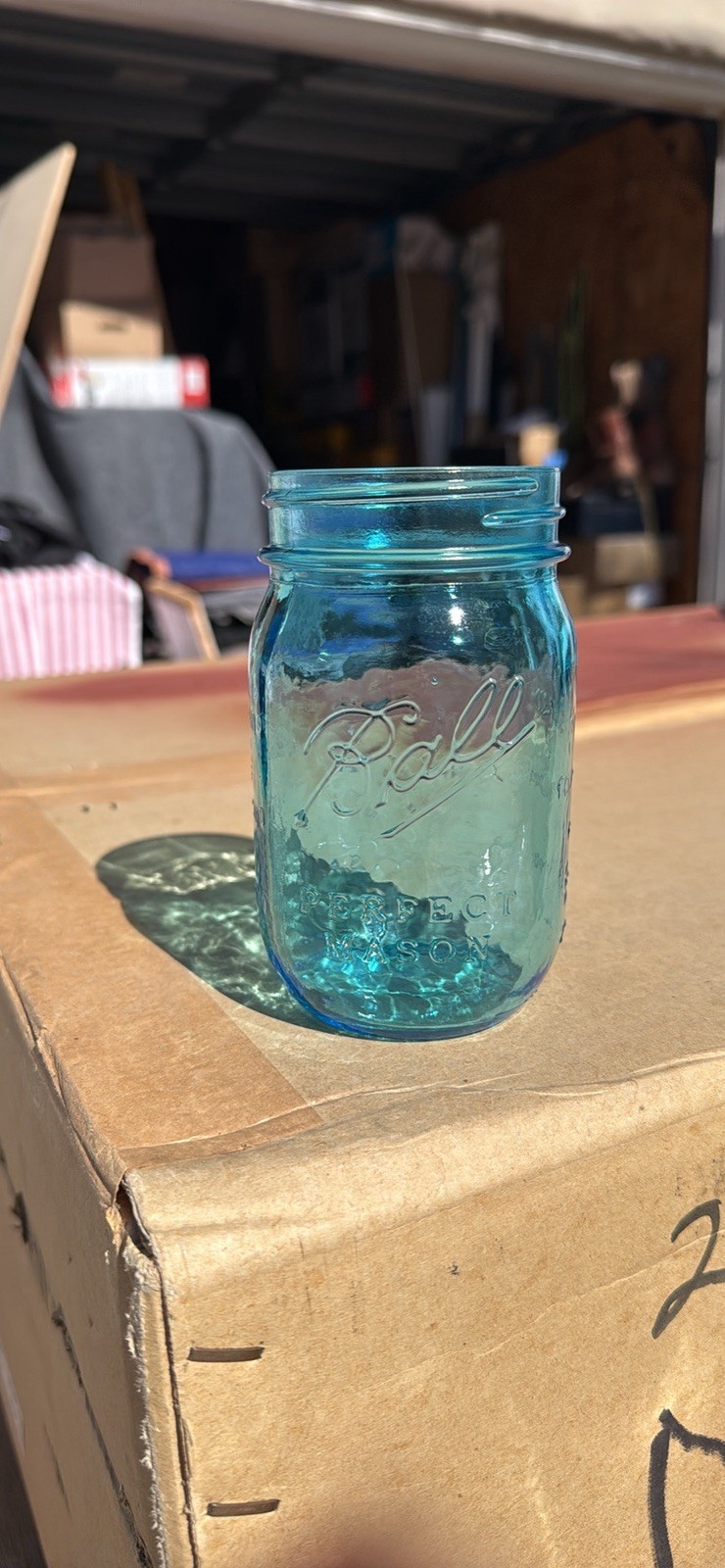 Ball - Perfect Mason - Blue - Pint Jar - 1913 -1915 100 Years Of Heritage