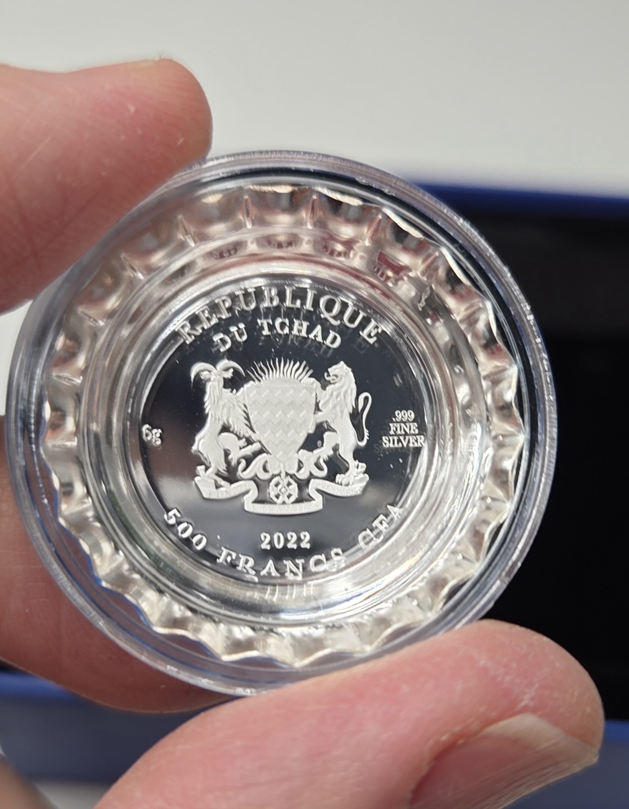 .999 Fine Silver Pepsi Bottle Cap (6 Grams) in Original Box & Display Holder