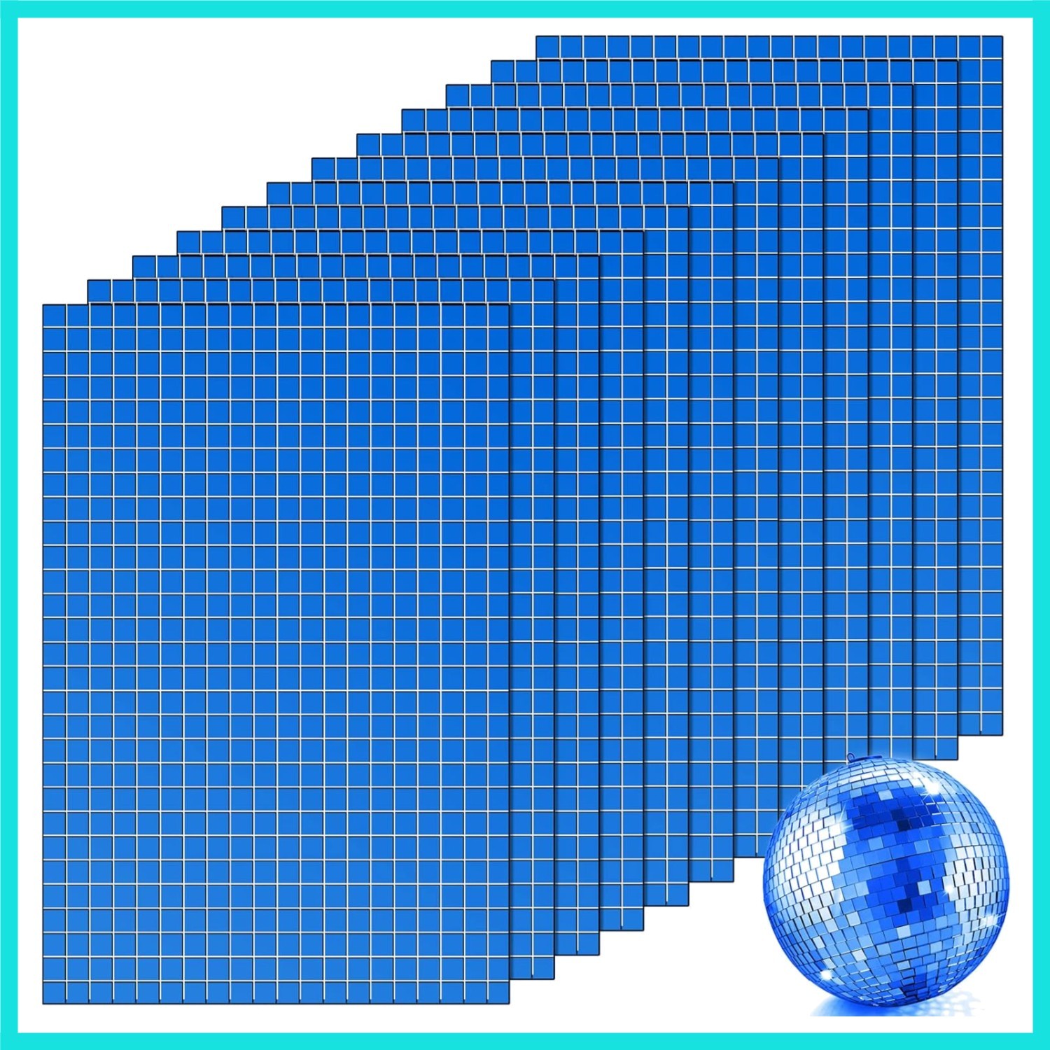 Self-Adhesive Disco Mirror Tiles Mosaic Tiles for DIY Craft Projects, 5 x 5 m...