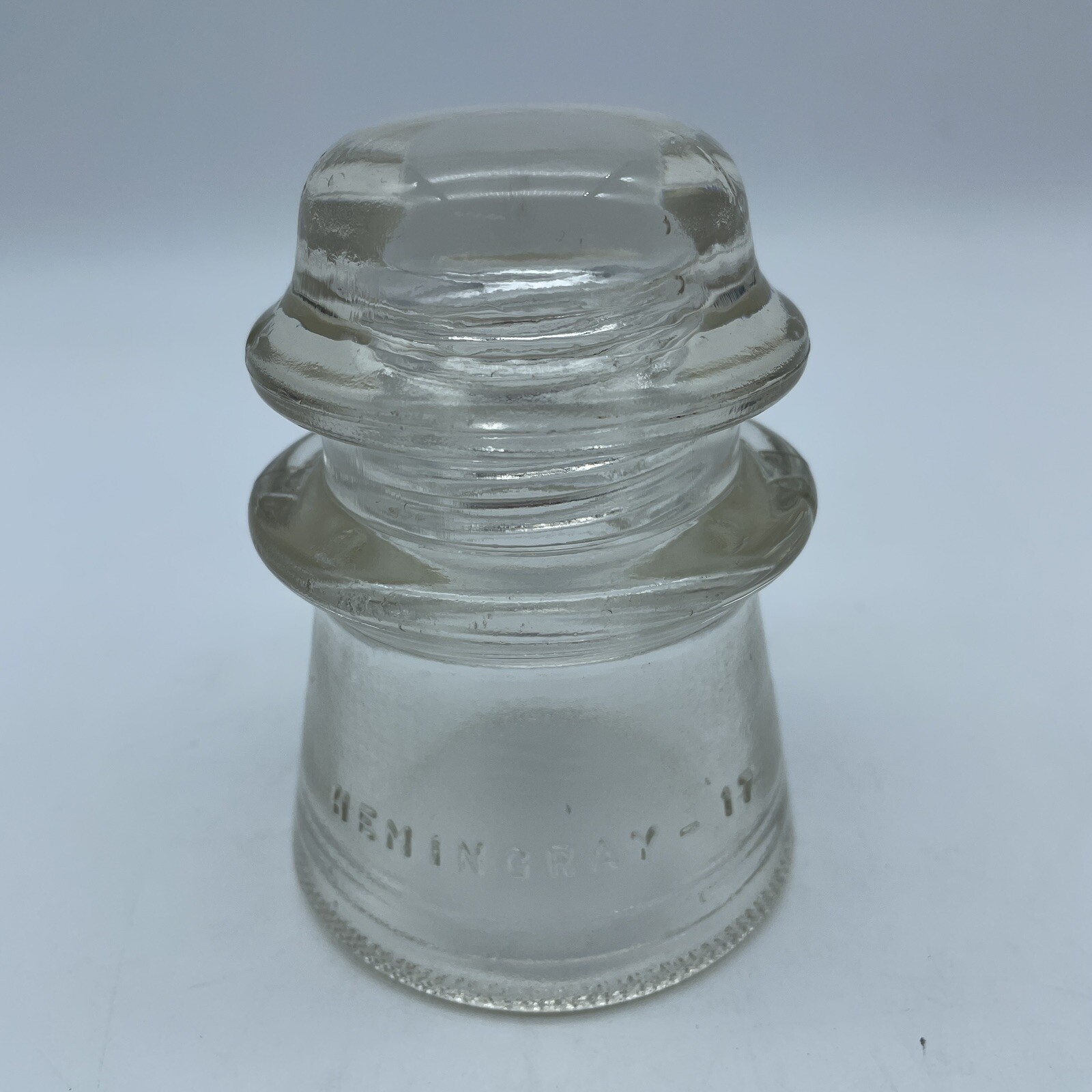 Vintage Hemingray - 17 Clear Glass Insulator, Made in U.S.A. 15-53