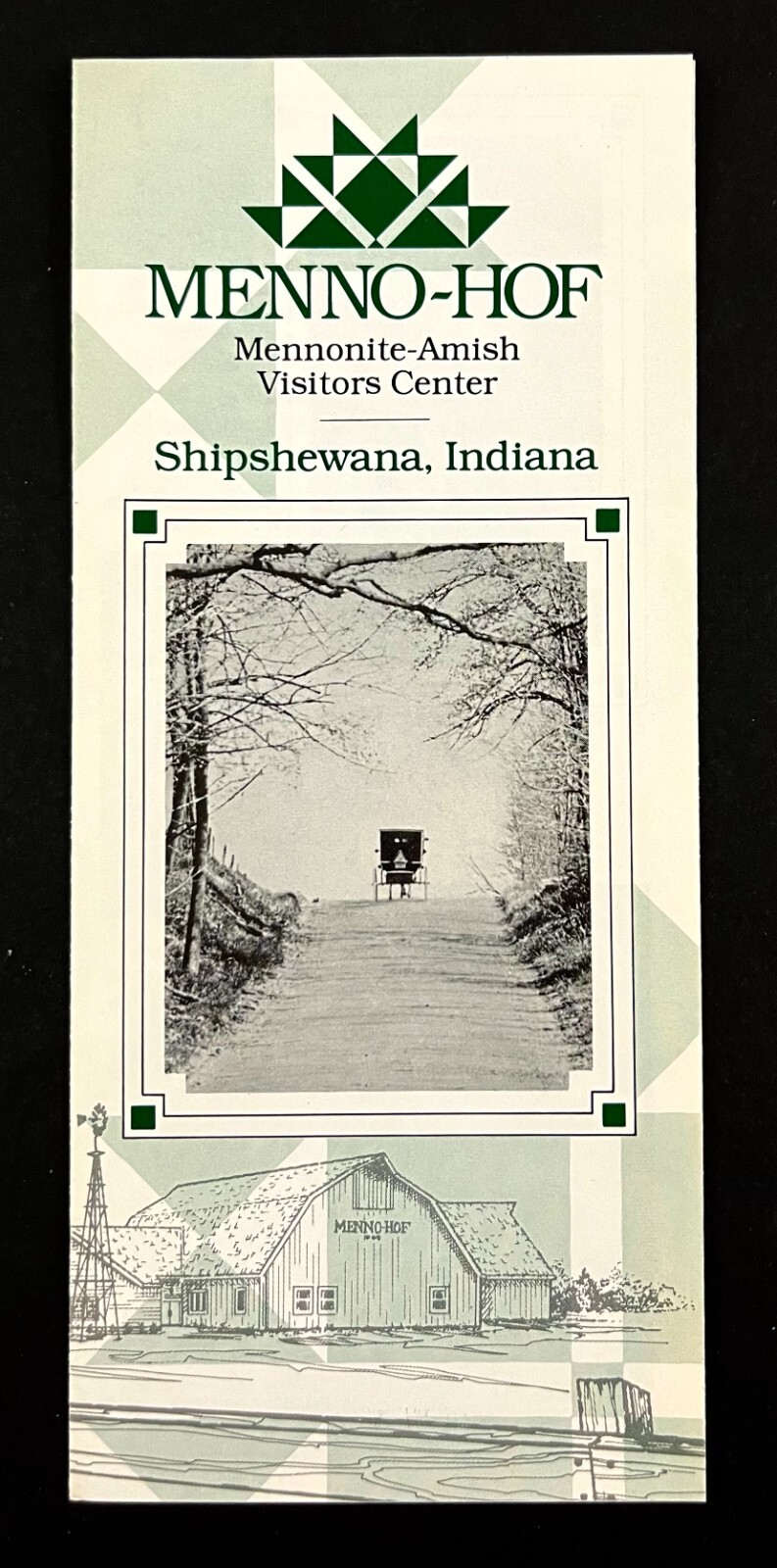 1980s Menno-Hof Mennonite Amish Visitors Center Shipshewana IN Vintage Brochure