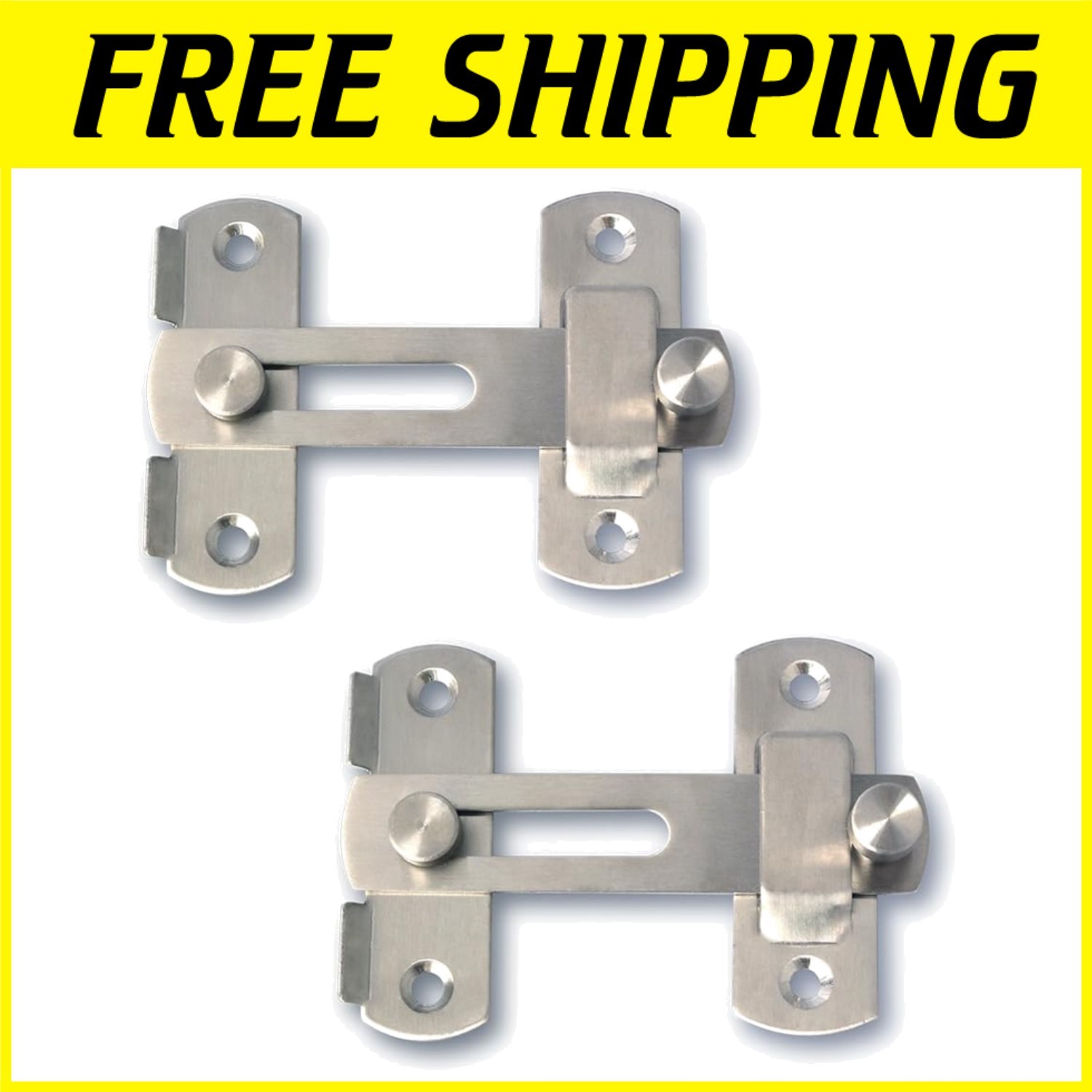 Brushed Nickel Door Security Locks, 2 Pack