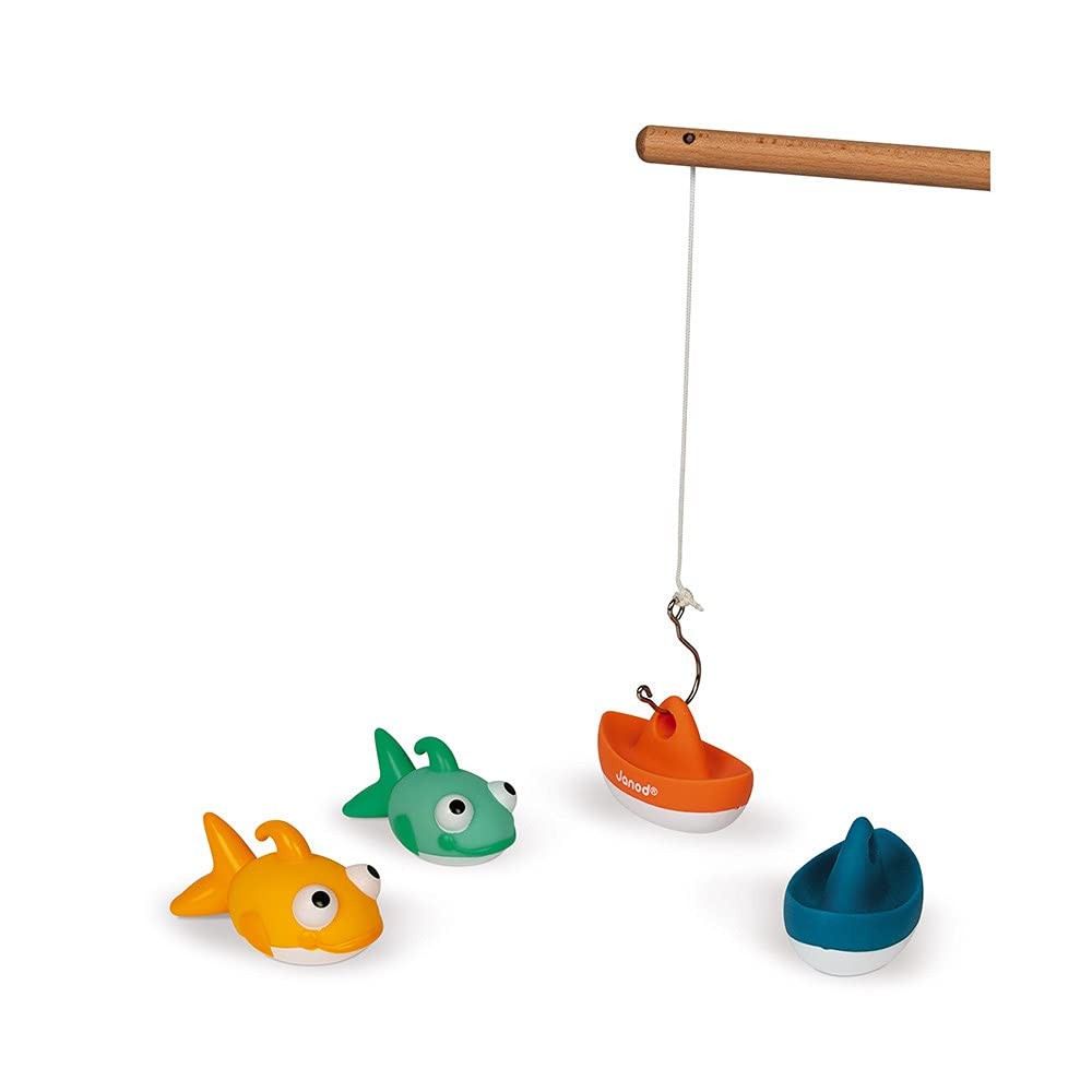 Janod - Fishing Game - 2 Squirters Included - Early Years Bath Toy - Suitable fo