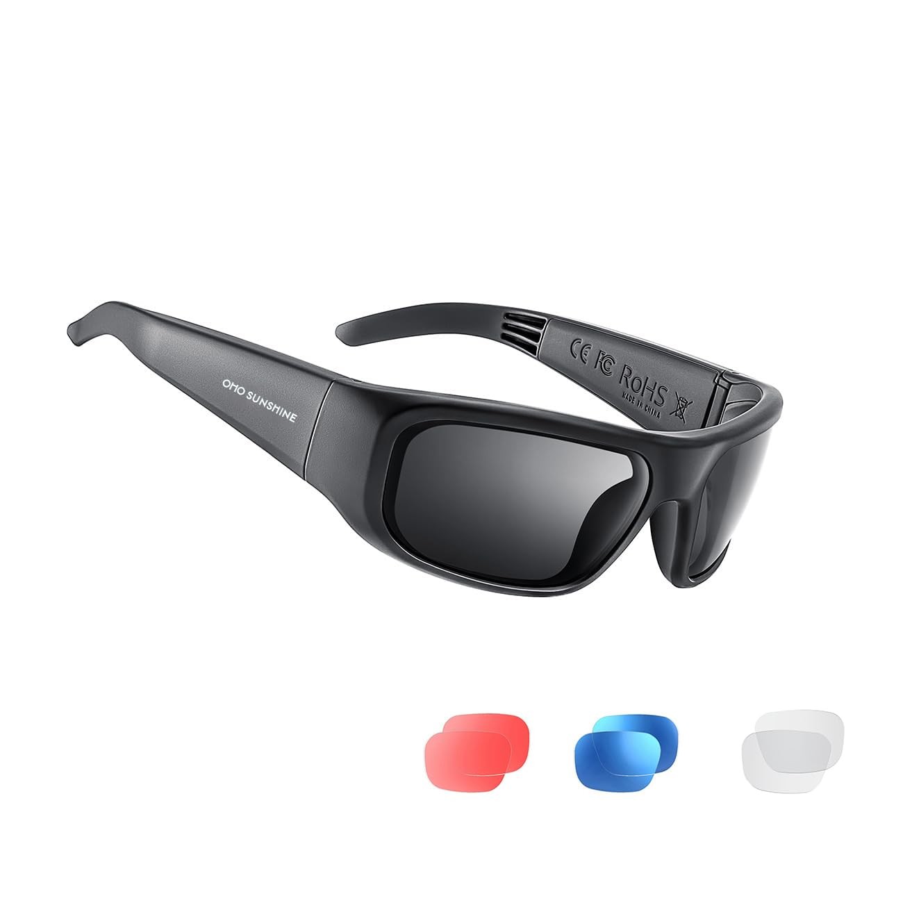 OhO sunshine Audio Sunglasses,Voice Control and Open Ear Style Listen Music a...