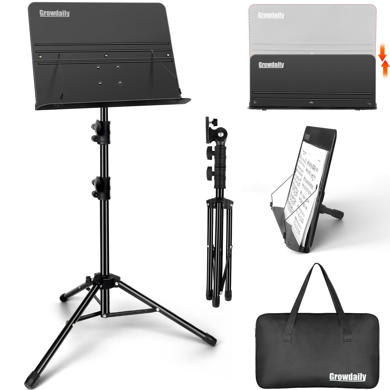 Music Stand, Folding Music Stand Portable Music Stand For Sheet Music 2 Folda...