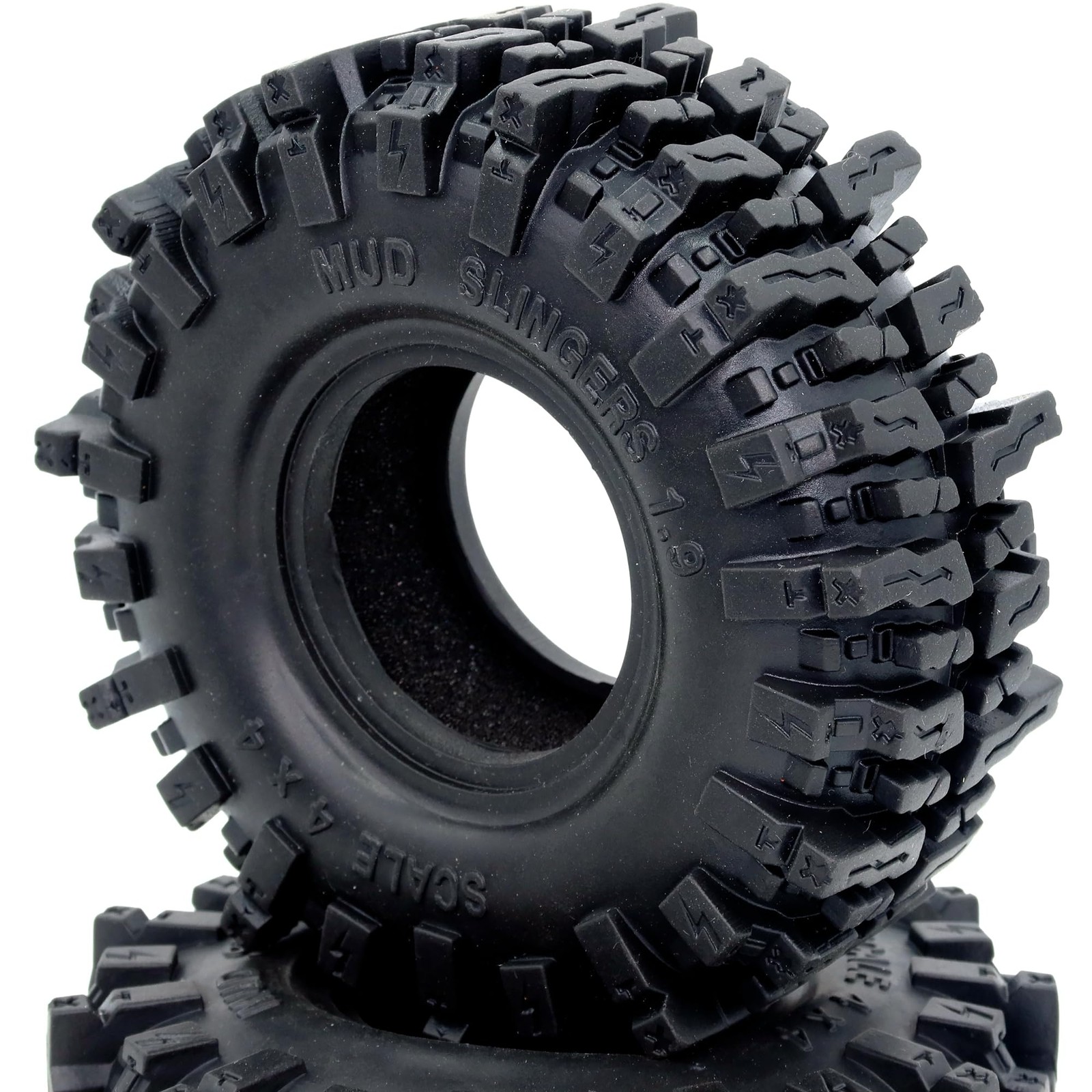 2pcs RC 1.9 Mud Slingers Tires Soft Sticky Tyres 120mm Tall for 1/10 Mud Rock...