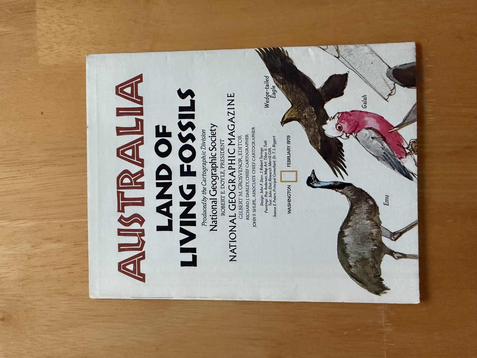 Vintage 1979 National Geographic Australia Map Land Of Living Fossils Poster