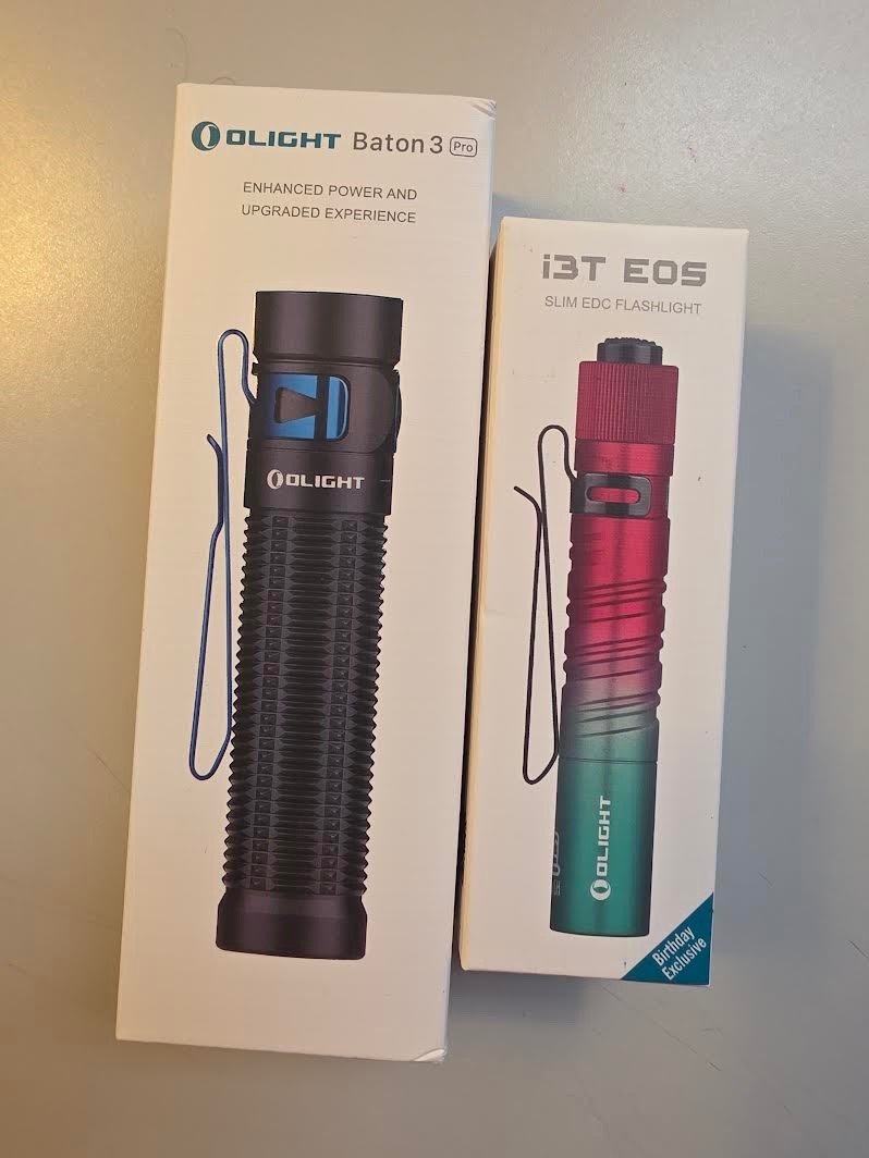 OLIGHT BATON 3 PRO 1500 LUMENS BLACK & i 3T EOS Slim Flashlight Both NIB