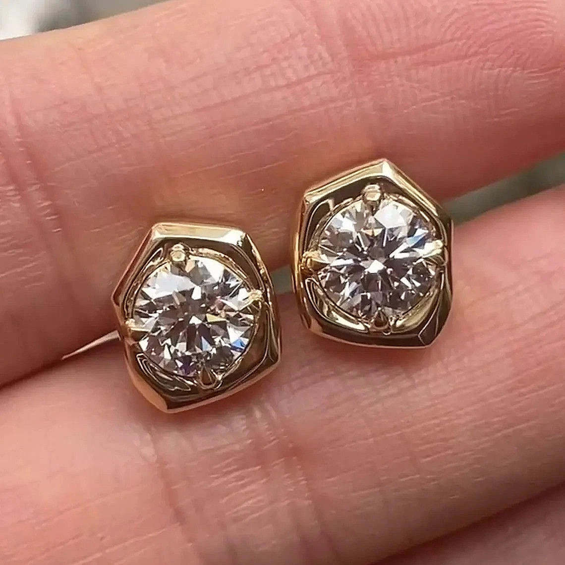 3.10 Ct Treated Certified White Diamond Gorgeous Solitaire Stud, 925 Silver