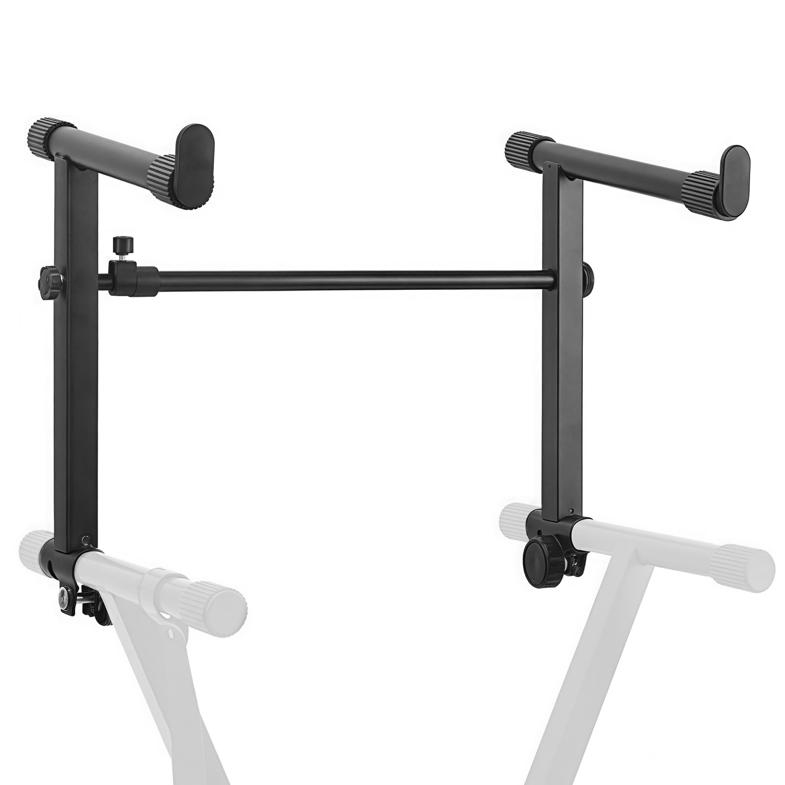 Elevated Double Layer Keyboard Stand Extension X-Type Adjustable Width Rack