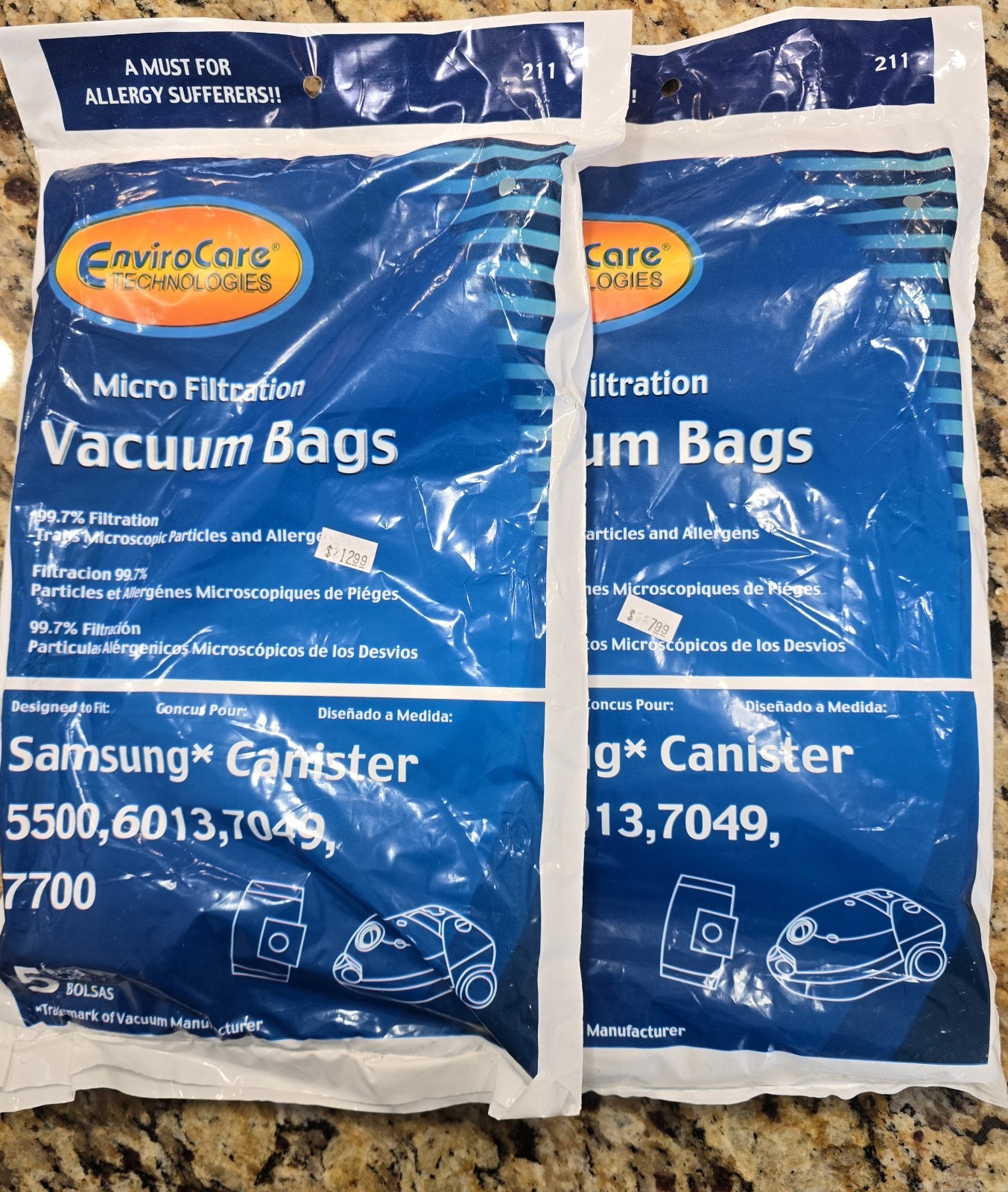 10 Fits For Samsung 5500, 6013, 7049, 7700 Vac Micro-Filtration Paper Bags # 211