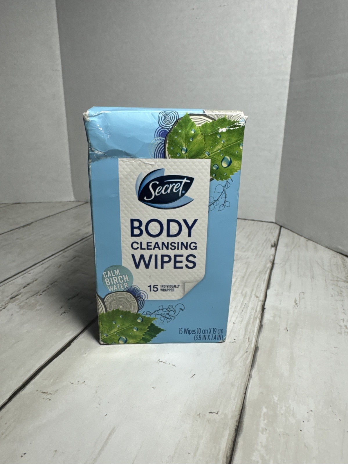 Secret Body Cleansing Wipes, 15 Individually Wrapped Wipes, Calm Birch Water