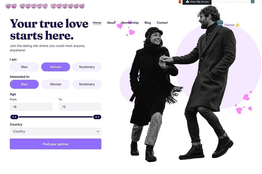 Online Dating Website - (FULL WEBSITE AND TEMPLATE ONLY)