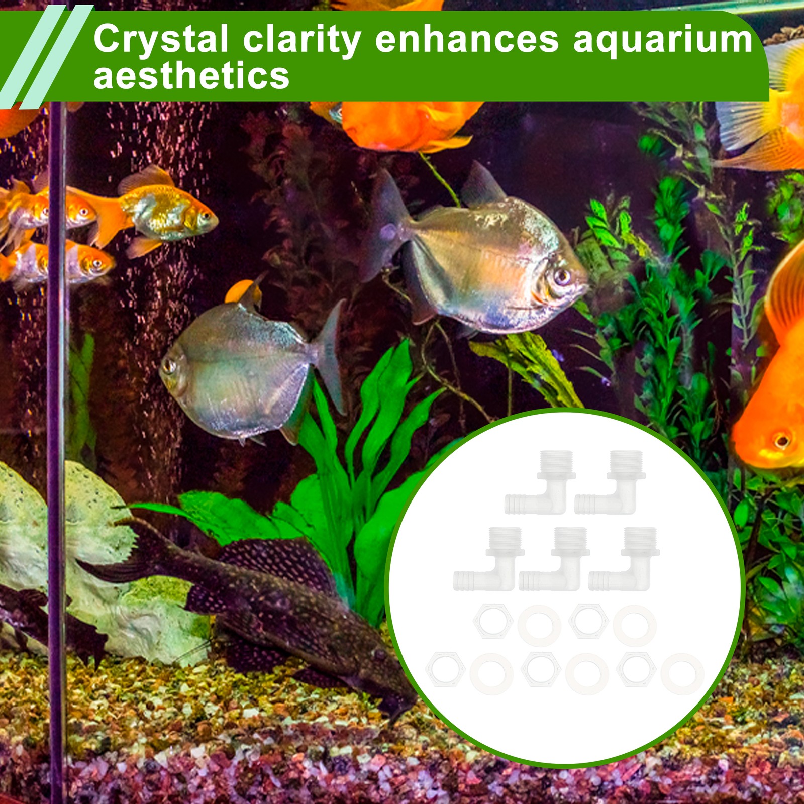 9/16" Hose ID G3/4 Male NPT Elbow Barb Connector PP Clear 1 Set