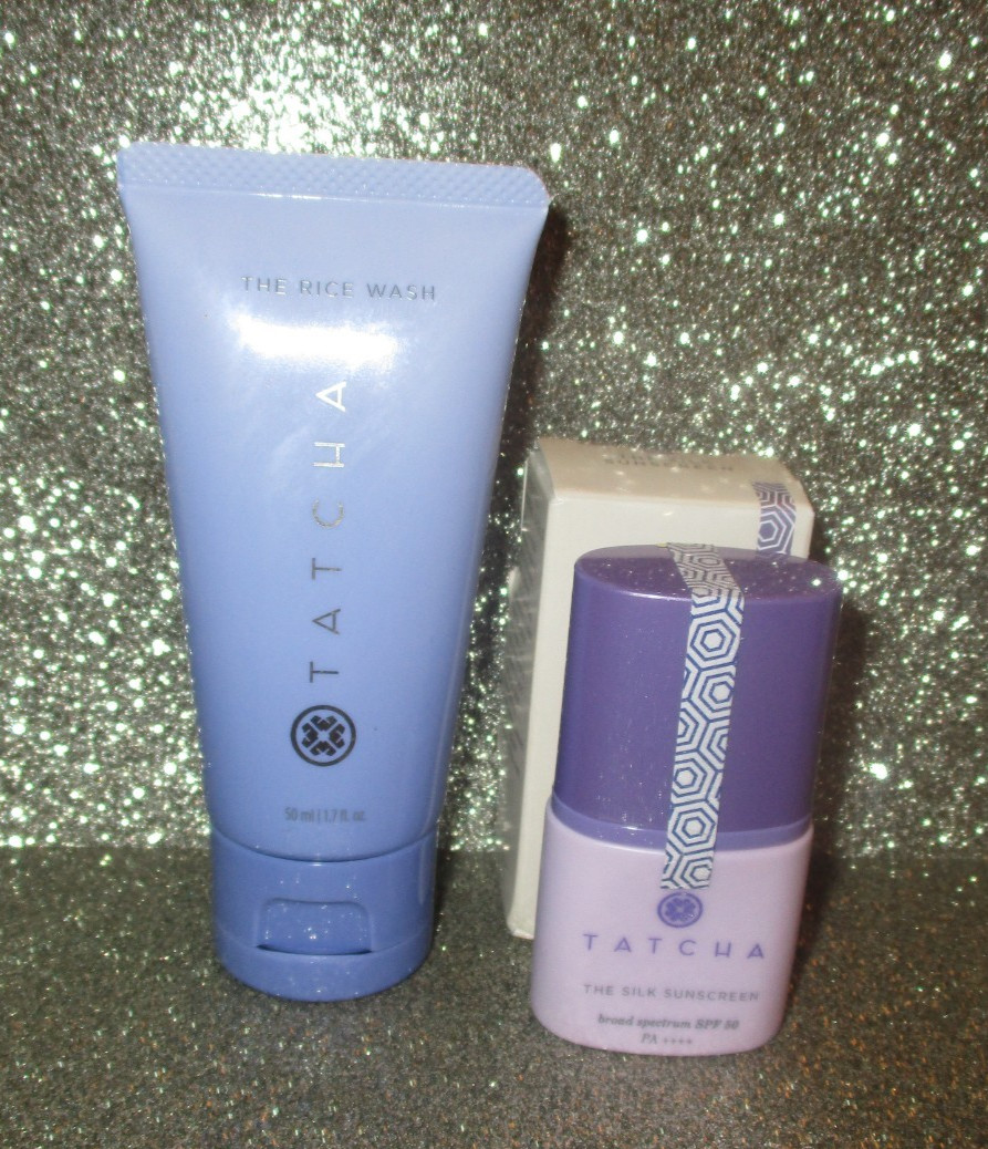 TATCHA THE SILK SUNSCREEN  0.5 oz & The Rice Wash 1.7 oz Travel Size NEW