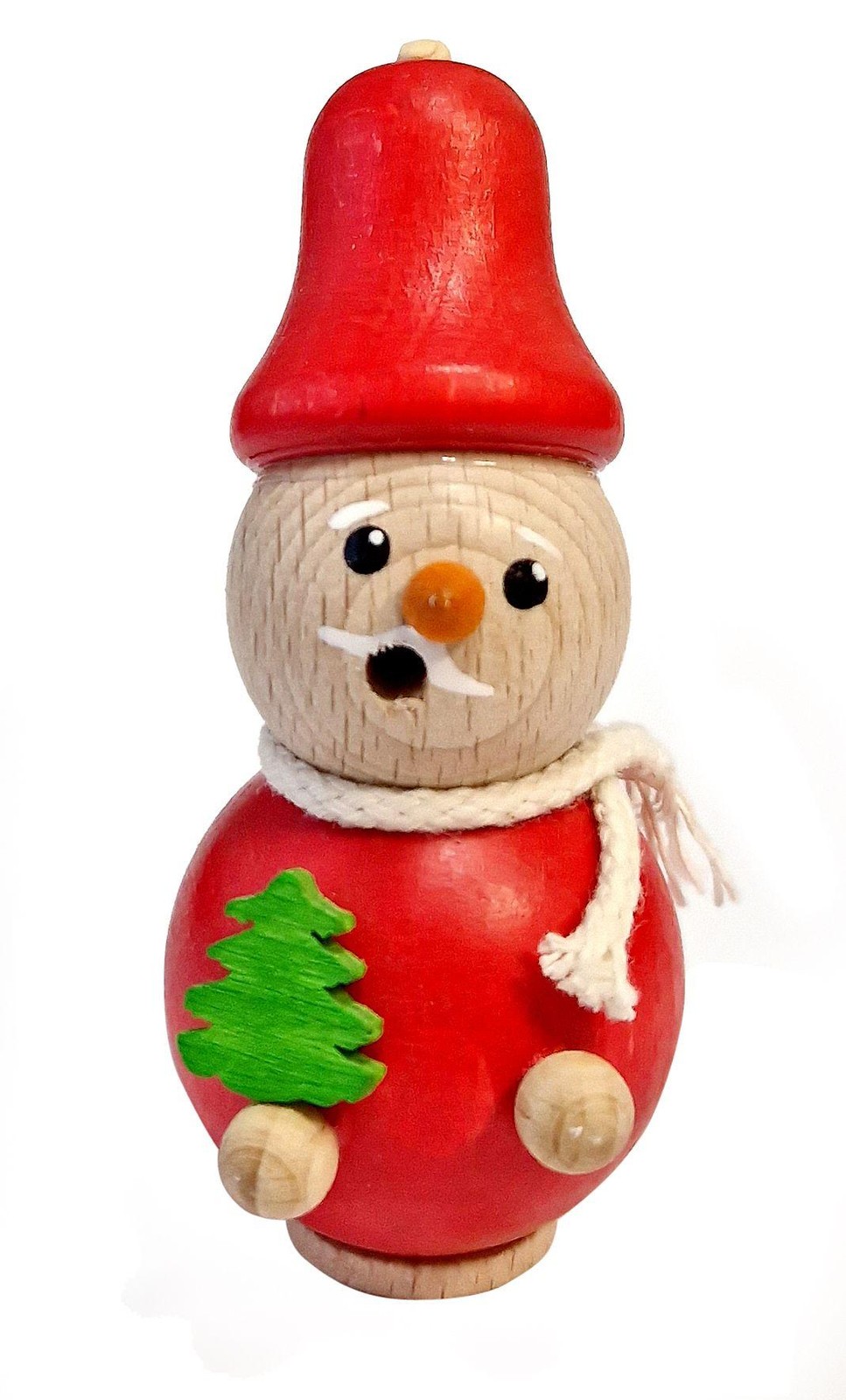 Mini Incense Man Small Santa Claus In Red With White Scarf And Green Tree