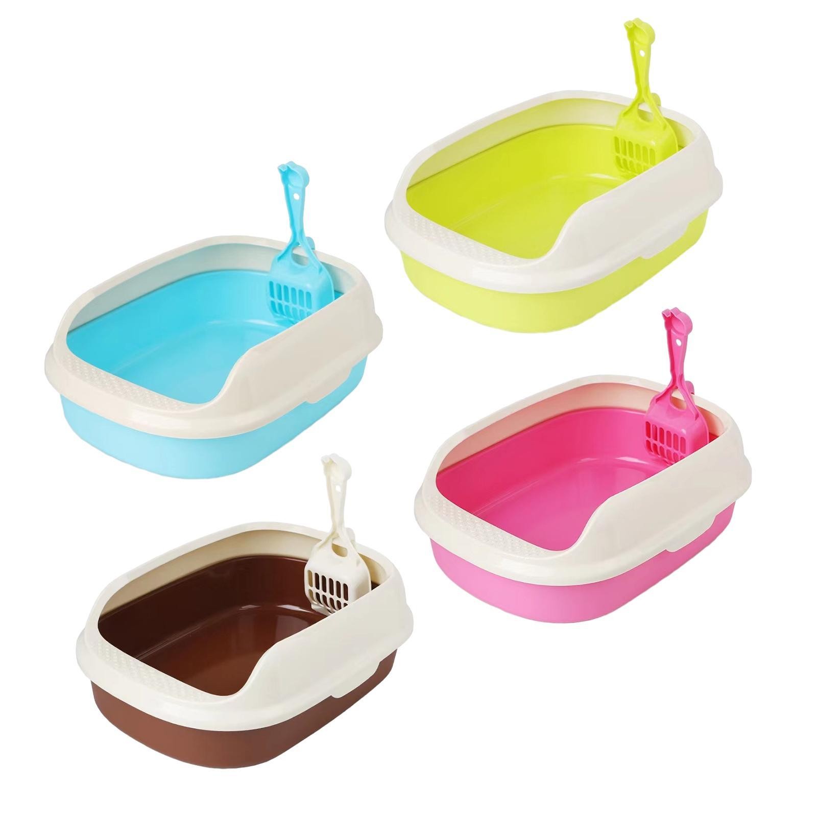 Litter Litter Tray Cat Toilet Semi Closed with High Side Splashproof Portable