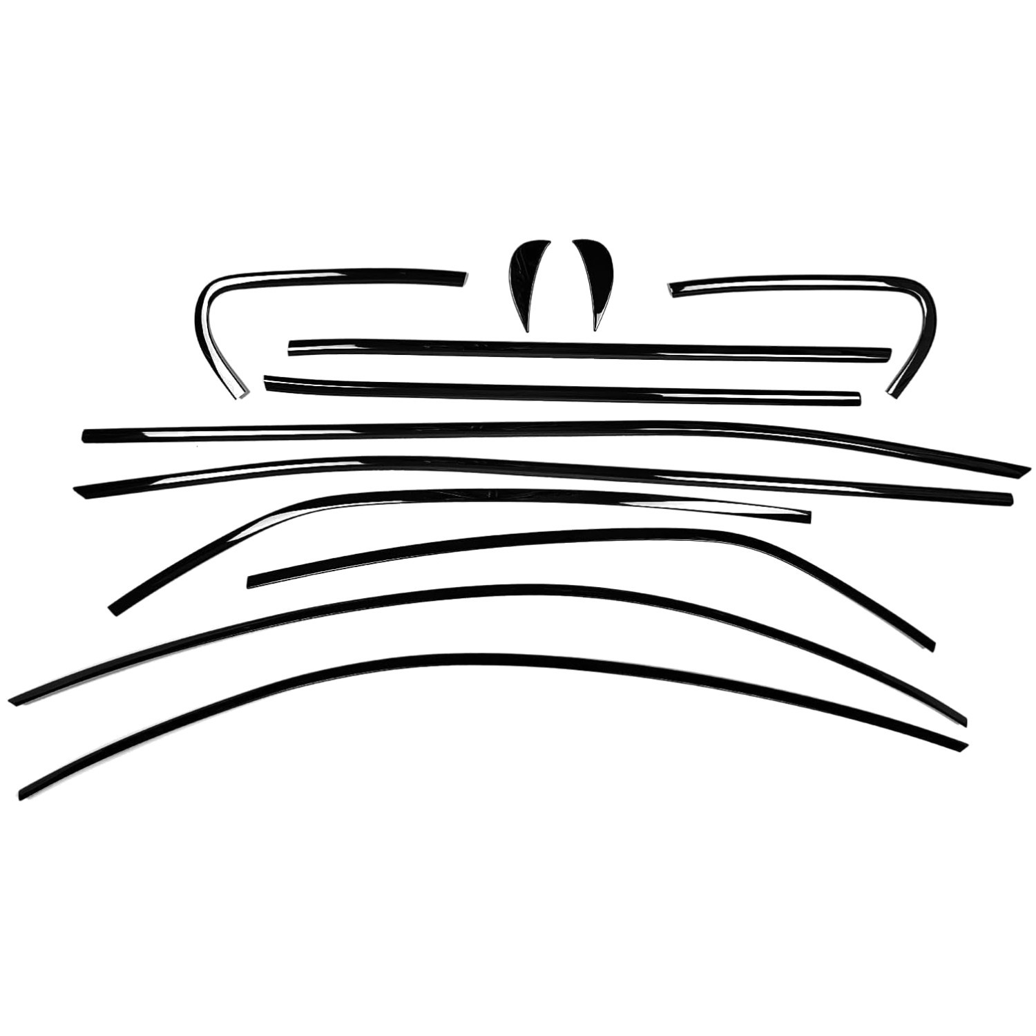 Glossy Black Stainless Steel Window Strip Trim Chrome Delete for Toyota Camry...