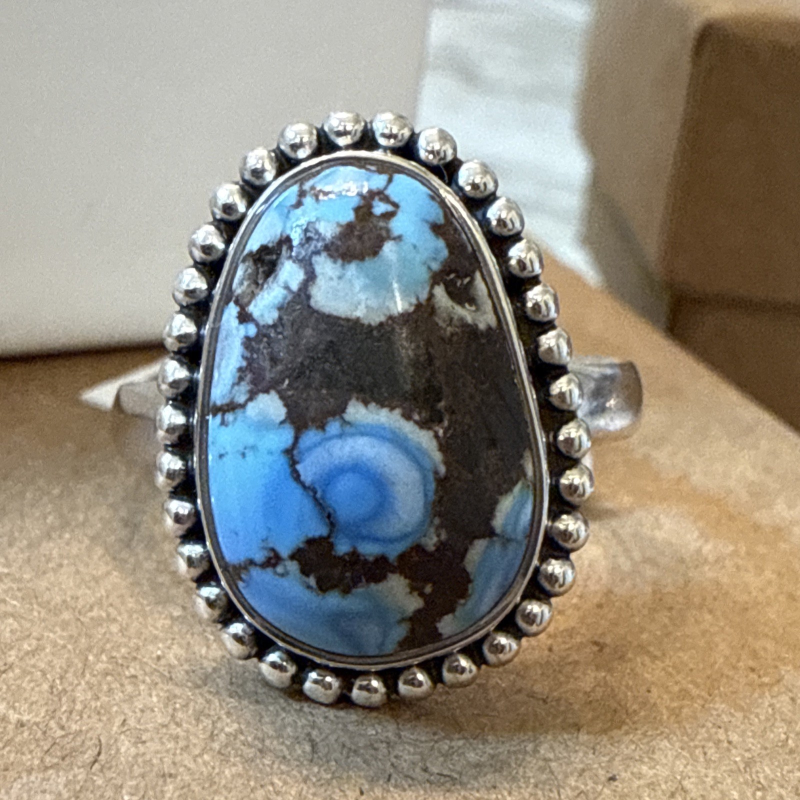 GOLDEN HILLS Turquoise Sterling Silver Southwestern Ring Sz 9
