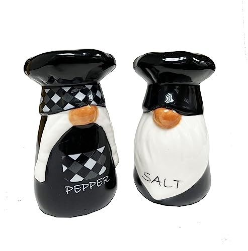  Ceramic Salt & Pepper Shaker Sets Farmhouse Salt Shaker Rustic Black/White