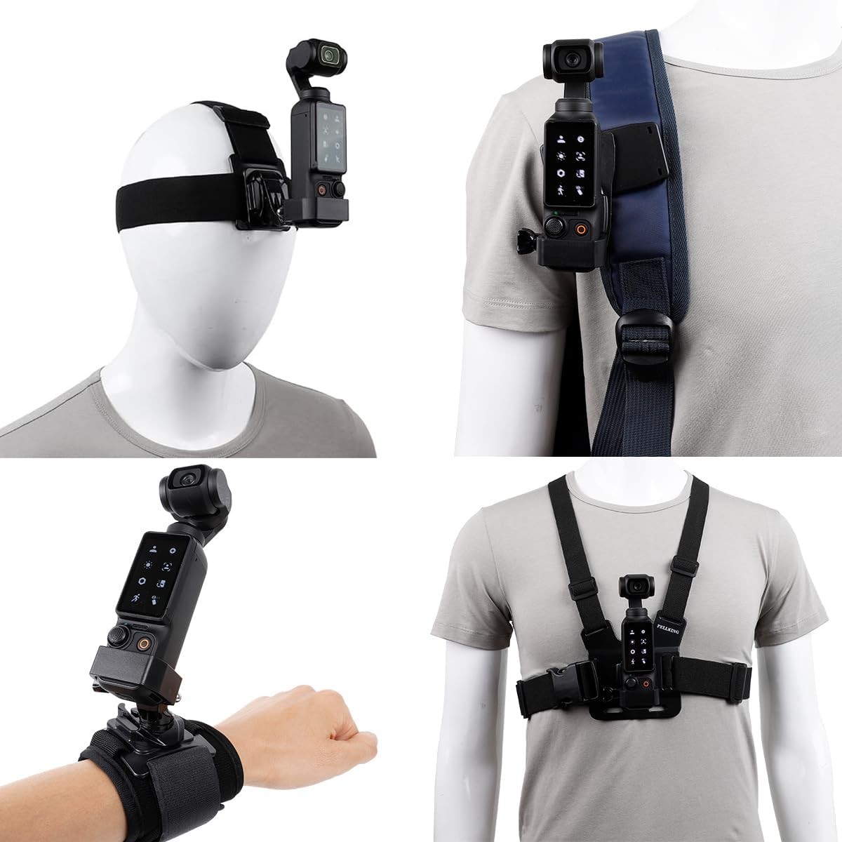 DJI Osmo Pocket 3 Accessories Kit Quick Release Head Strap Chest Mount Wrist ...