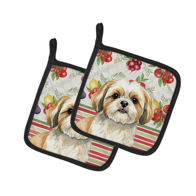 Carolines Treasures WDK8418PTHD Unisex Adult Gold & White Shih Tzu Vegetables...