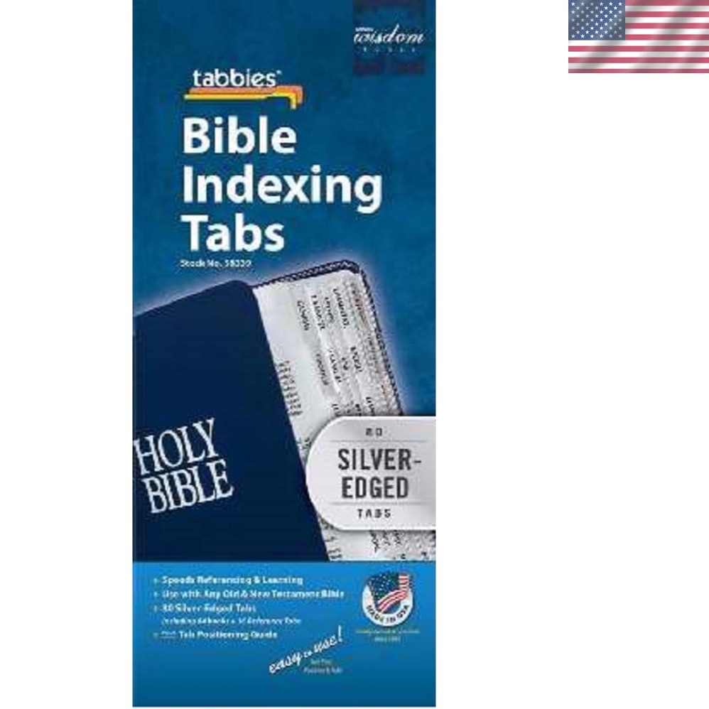 Beautifully Silver Edged Bible Index Tabs - Pre-Cut with Guiding Instructions