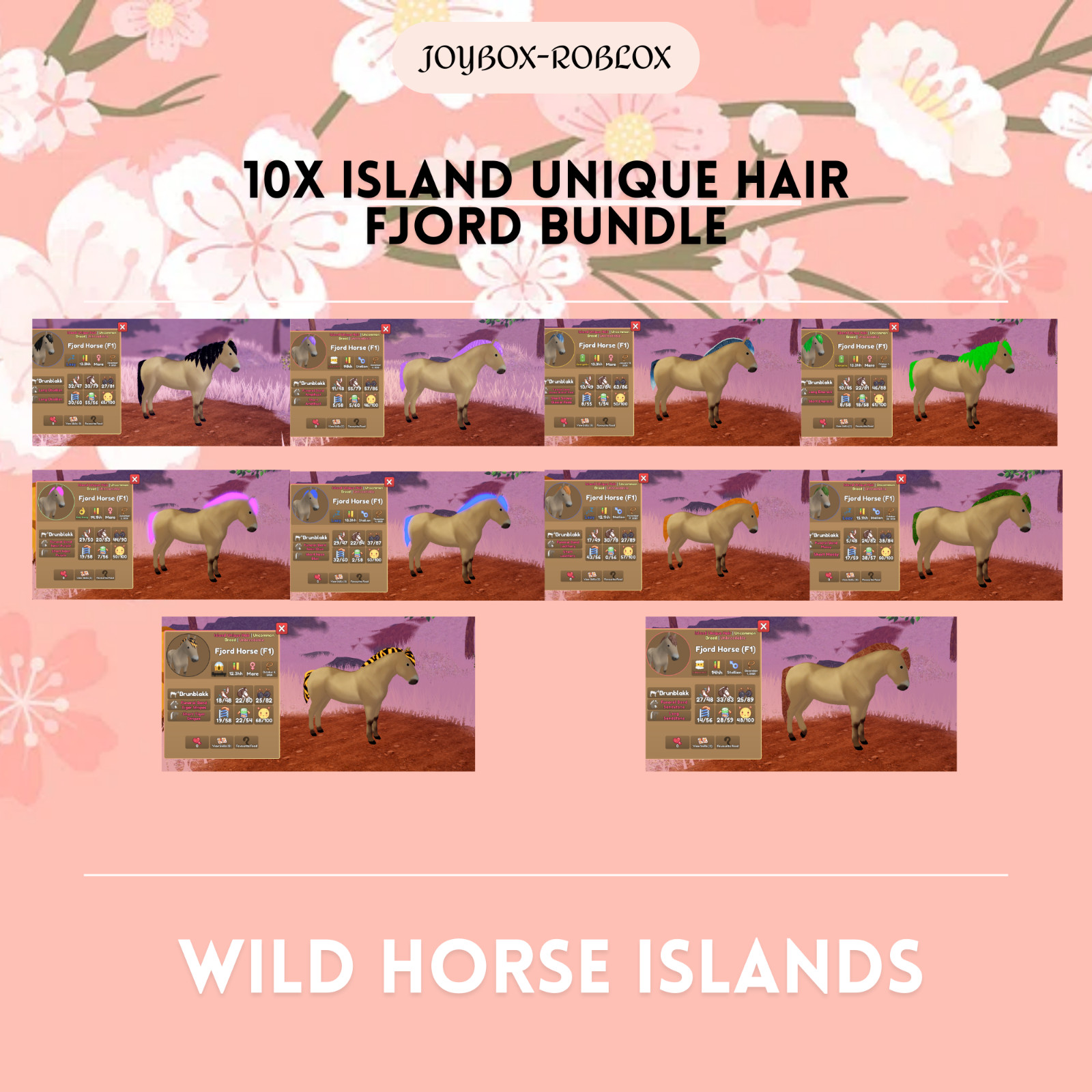 🐎 Wild Horse Islands 🐎 10x IUH Fjord Horse Bundle 🐴
