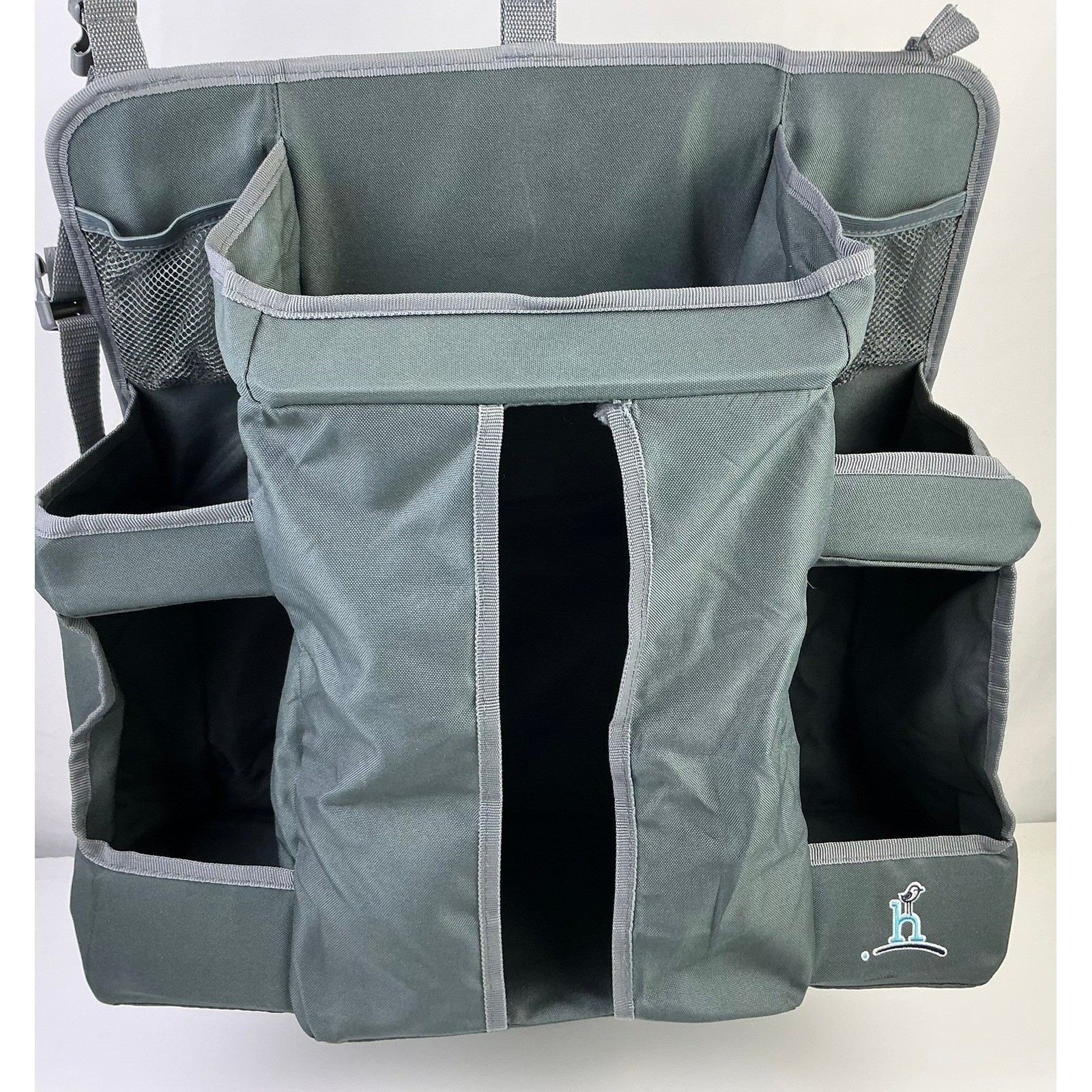 Happy Everything Storage Organizer Gray Hanging Tote Bin Multi-Compartment Bag