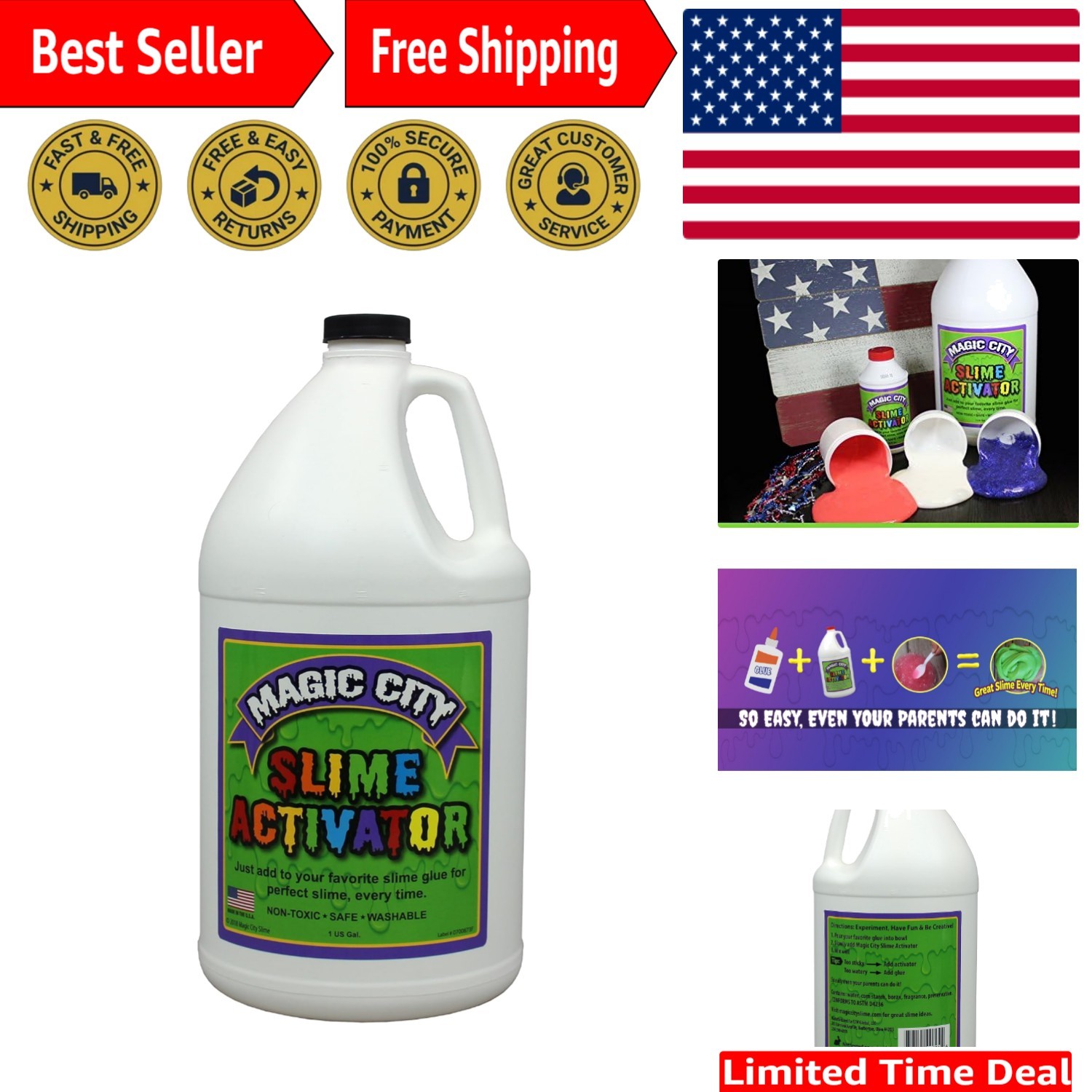 Easy-to-Use Slime Activator, 1 Gallon - Perfect for Creative Birthday Fun!