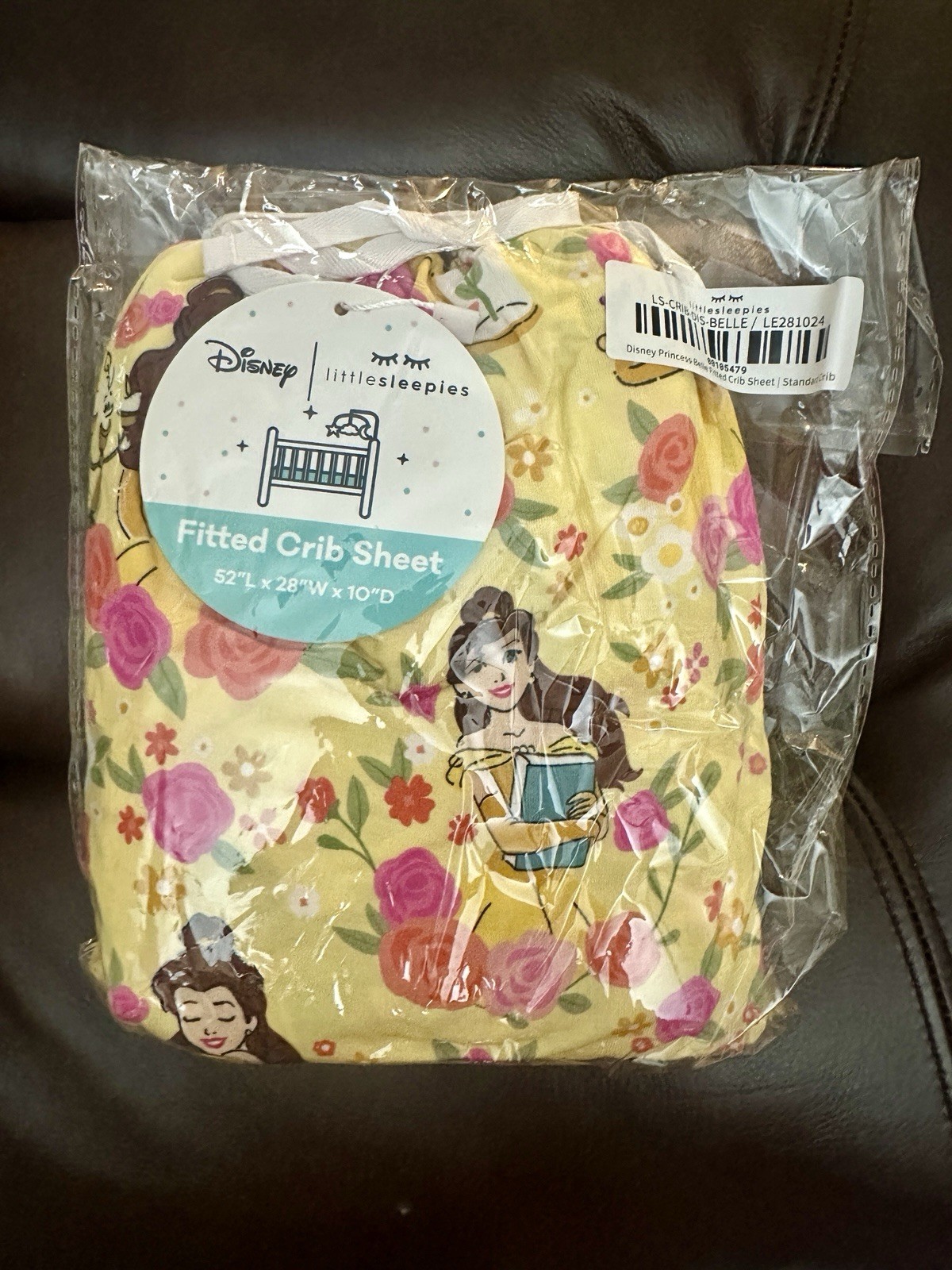 Little Sleepies Disney Princess BELLE Beauty Beast Standard Crib Sheet New NIB