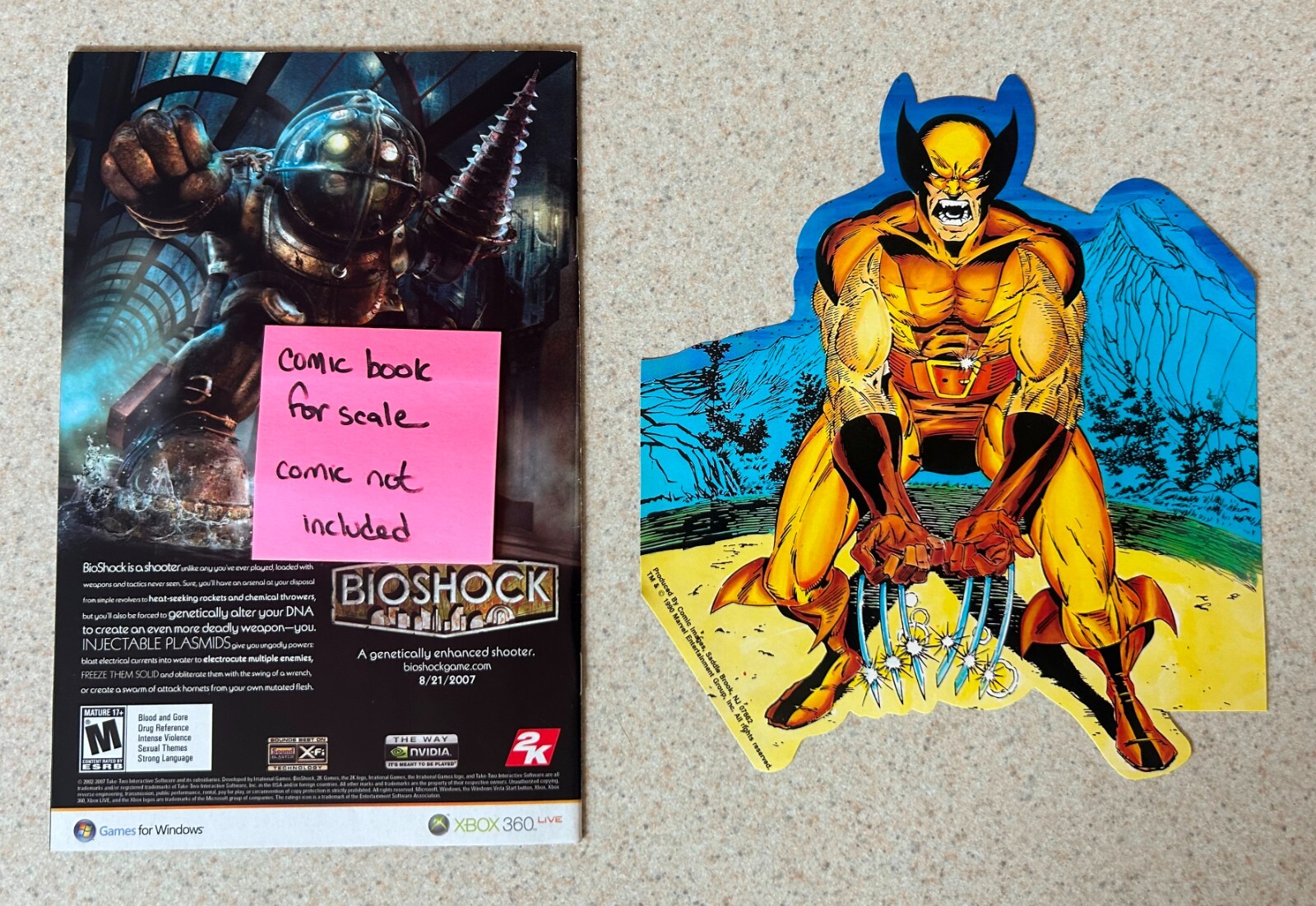 COMIC IMAGES Huge Decal (Marvel 1990) -- WOLVERINE Rage Claws -- 9" x 8"