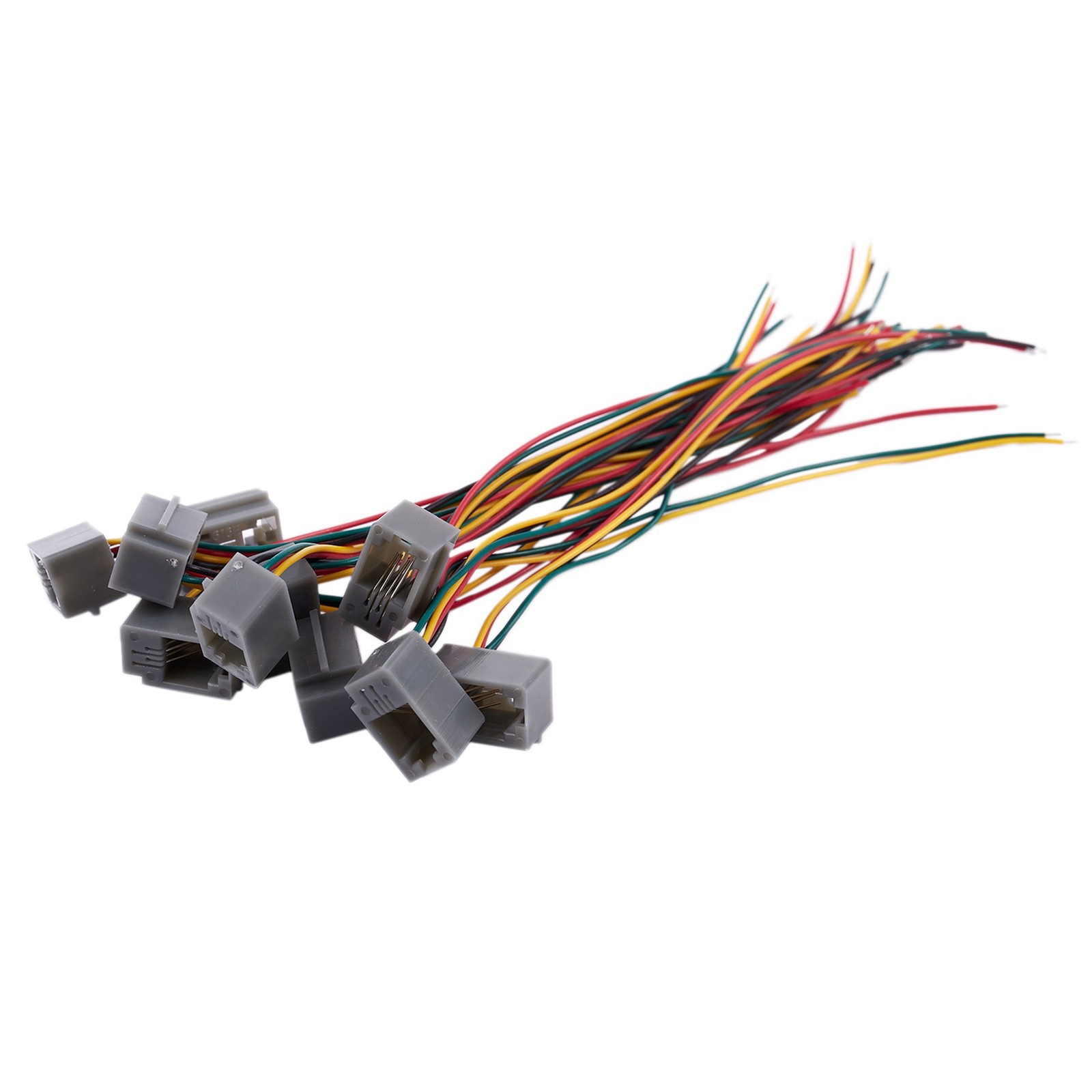 30 Pcs 616E 4P4C RJ9 Female Telephone Connector Adapter W 4 Wires 8cm M1L72084