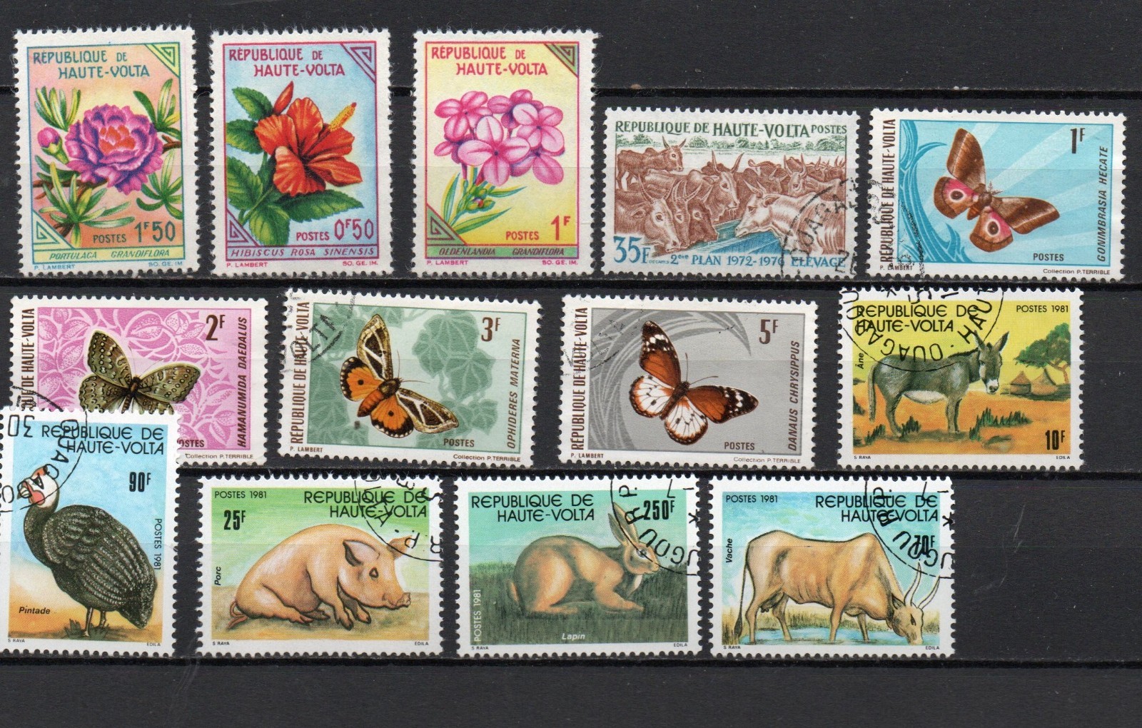 Yanstamps: Upper Volta(Burkina Faso) used CTO and MNH stamps collection set#1