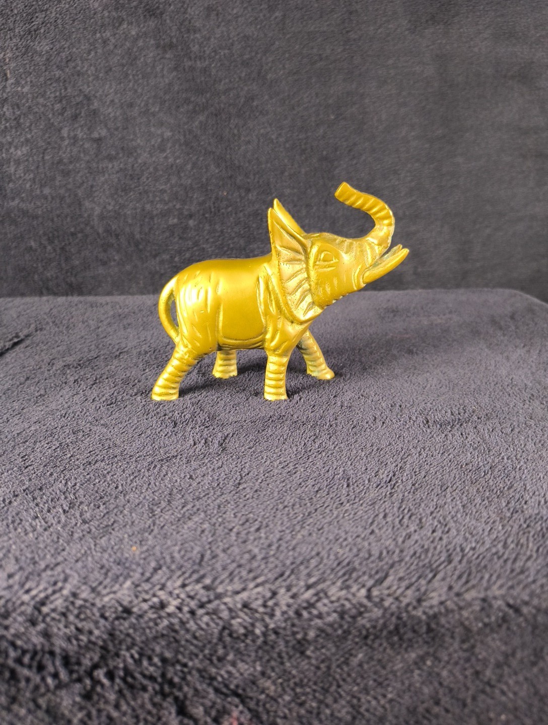 Vintage Pre Owned Remarkable Solid Brass Standing Elephant Figurine 4.5in