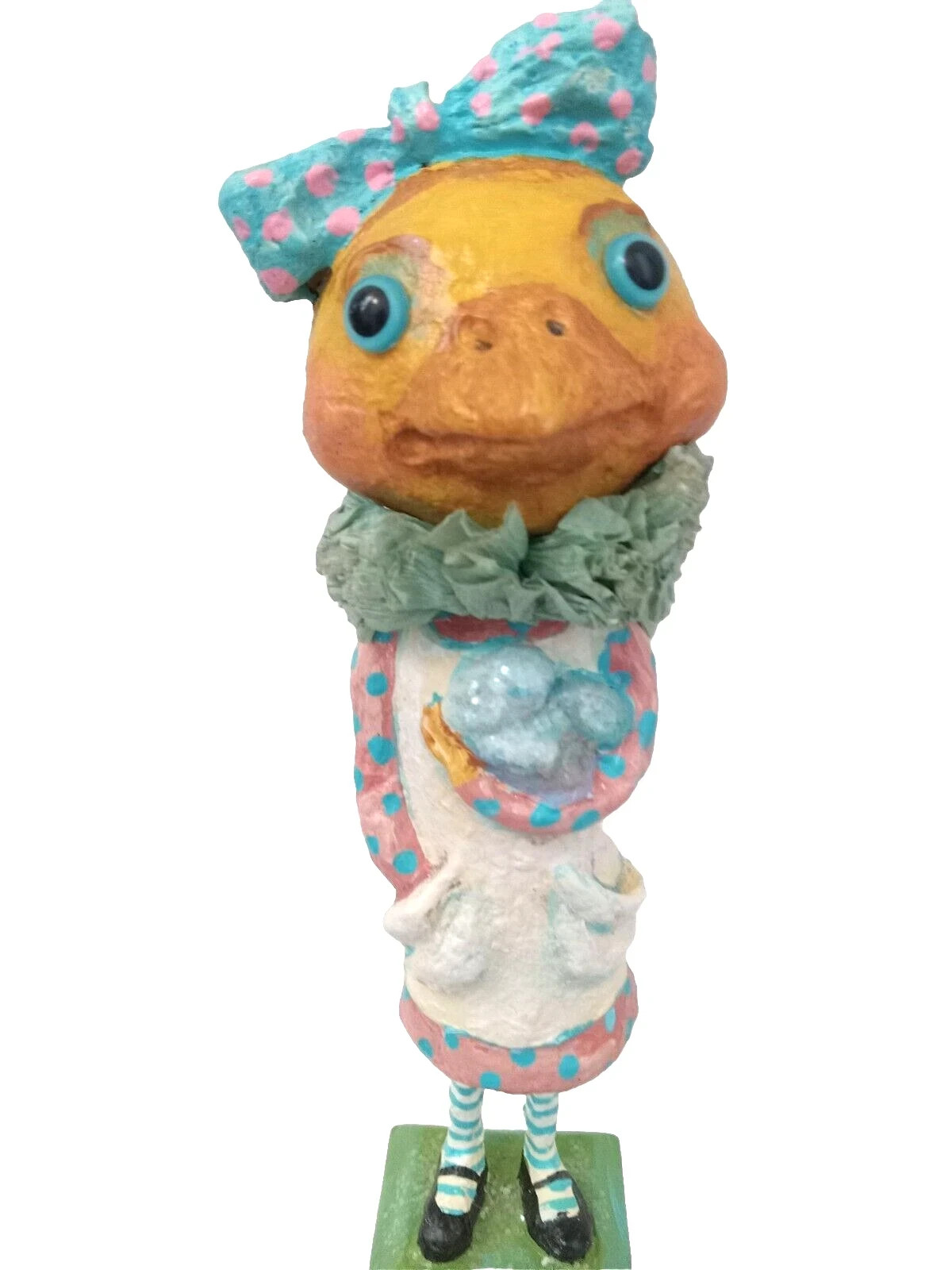 Debra Schoch Original Signed 2010 Easter "Skinny Chick" Gathering Eggs Figure 9"