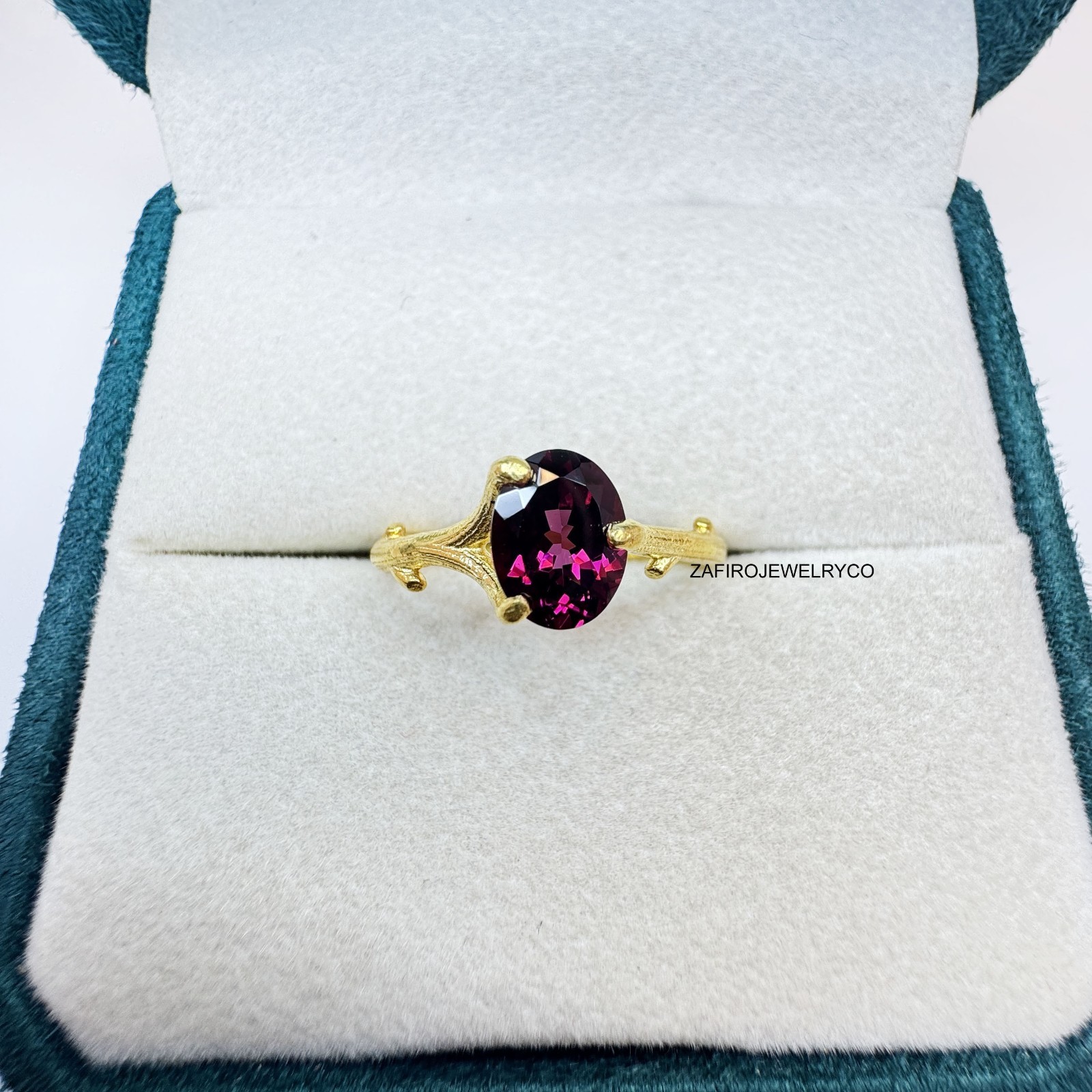 Natural Rhodolite Garnet, Anniversary Gift, 925 Sterling Silver, Solitaire Ring