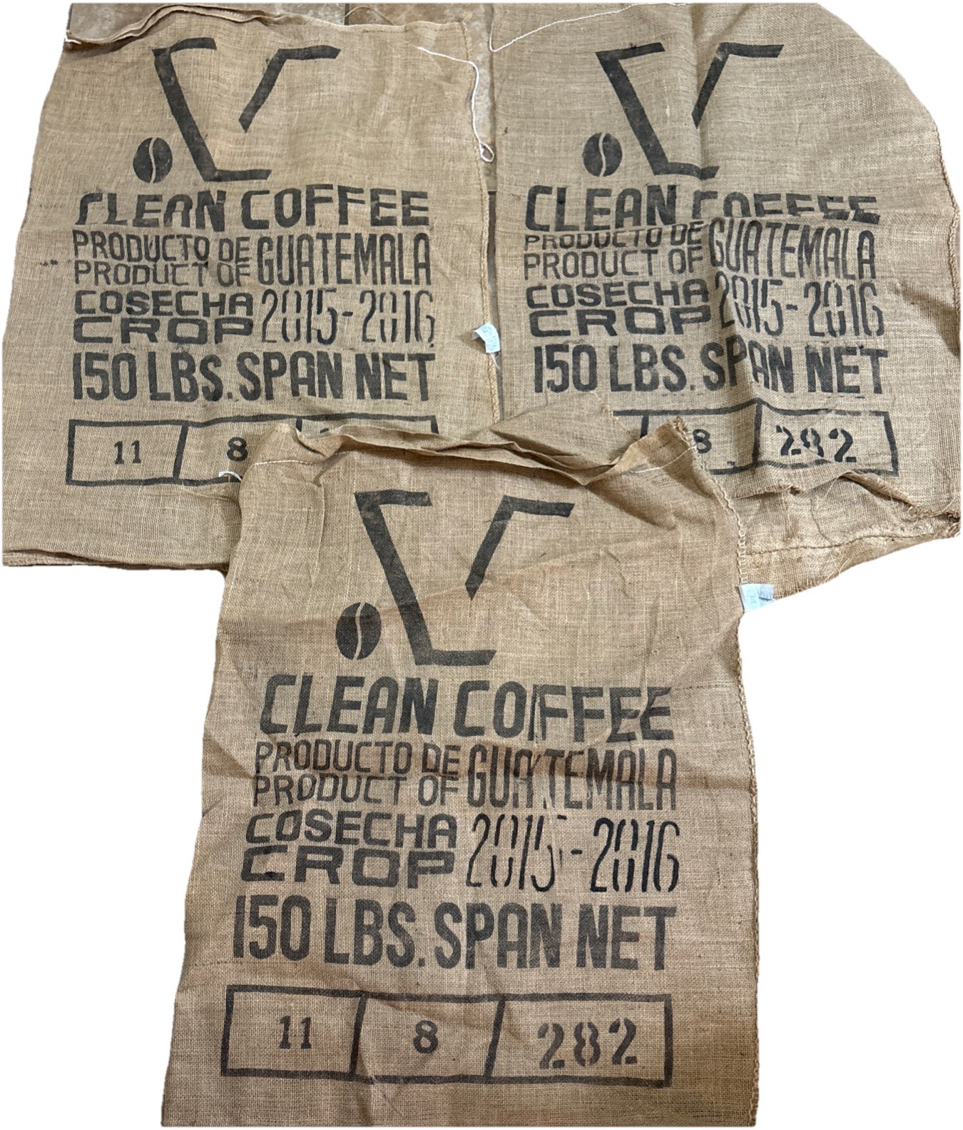 Large Commercial Burlap Coffee Bag (Heavy Duty) Sertinsa/Guatemala Lot of 3