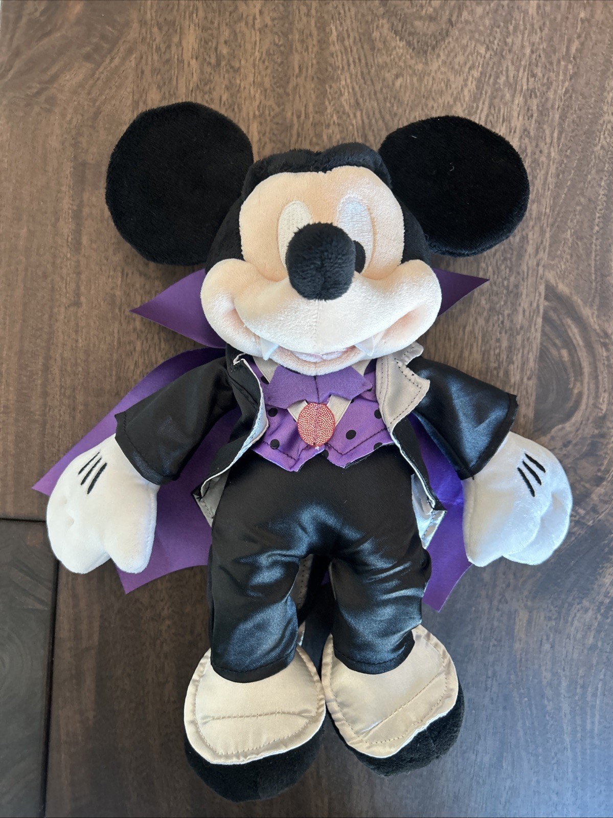 Disney Mickey Mouse Plush Dracula Halloween 13" 2016 Fangs Vampire Cape