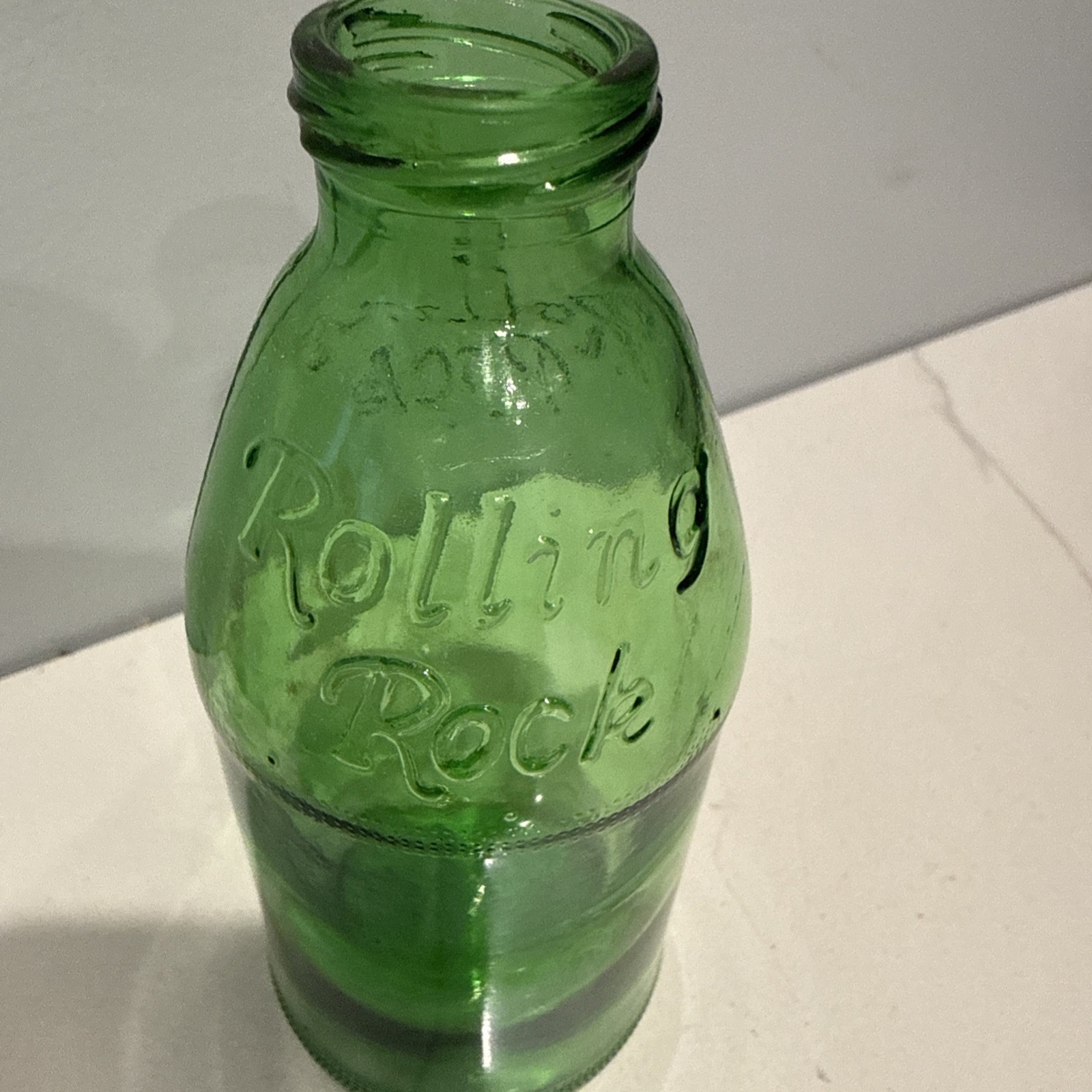 Vintage Antique Green Rolling Rock Beer 7 Ounce Embossed Pony Horse Bottle