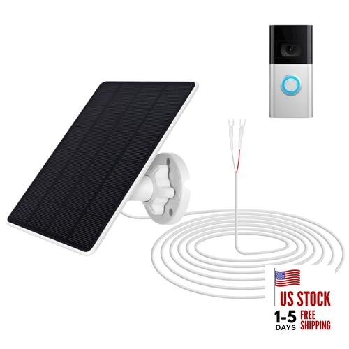 Solar Panel Charger for Ri ng doorbell Camera, Compatible with Ring Video 