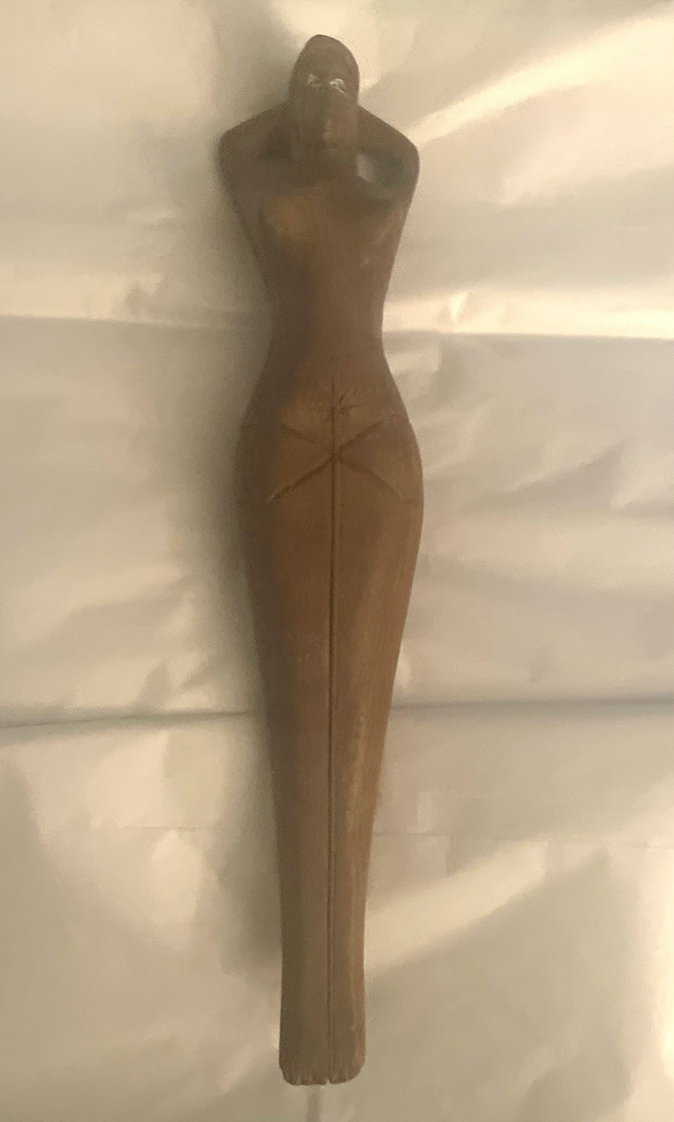 Hand Carved Naked Lady Nut Cracker Vintage Folk Art  