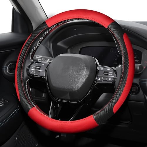 Elastic Stretch Steering Wheel Cover, Steering Wheel Accessories, Black Red