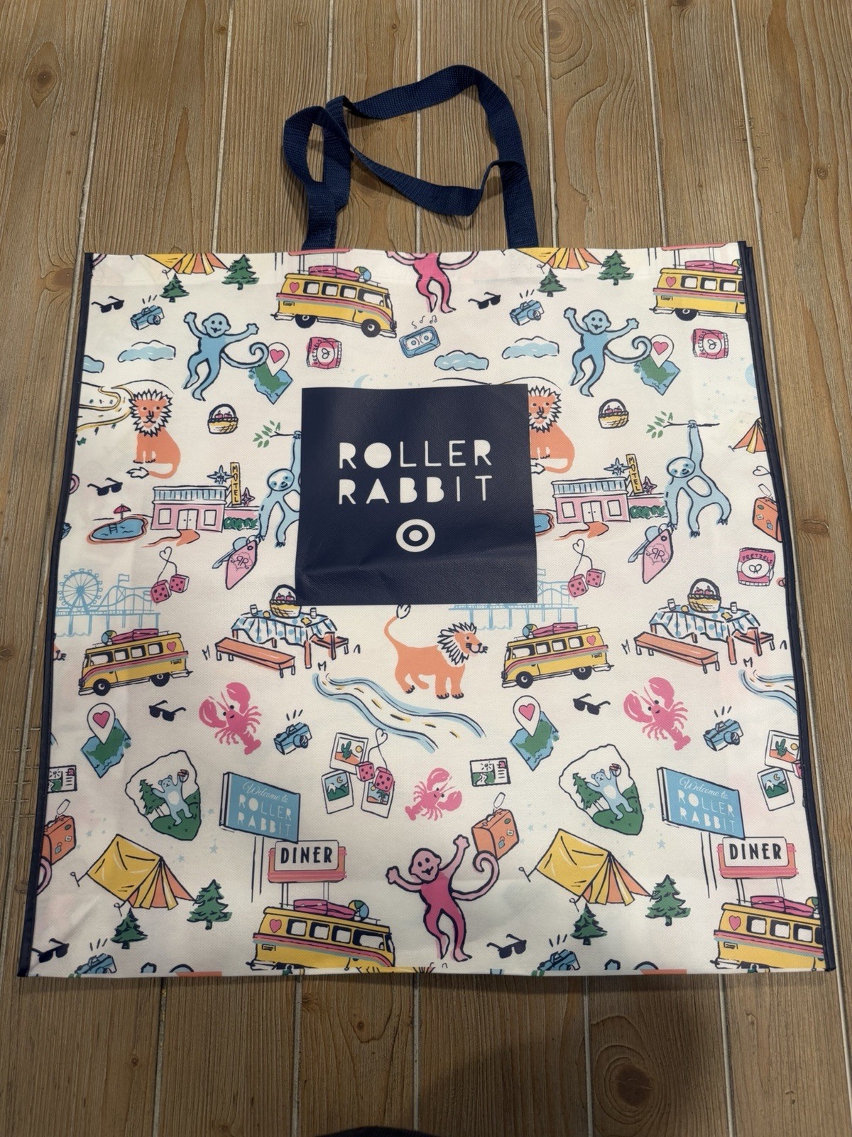 HUGE Roller Rabbit Target Exclusive Shopping Tote Bag 24”x24” Rare Gift Promo