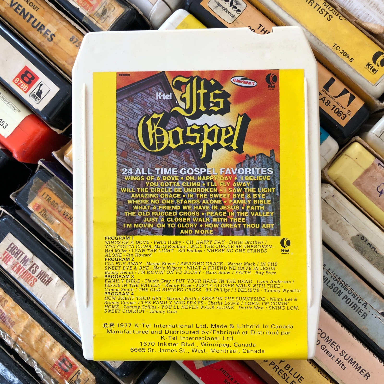 (K-Tel) 24 All time Gospel Favourites 1977, 8 Track Tape* CA