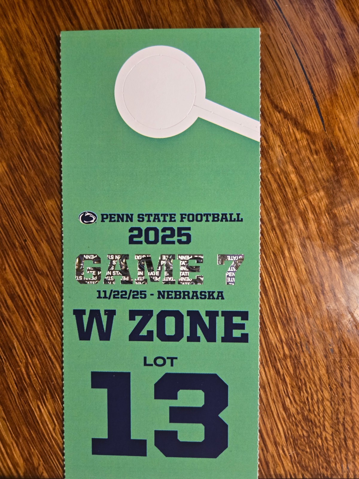 11/22/25 Penn State vs Nebraska Football Preferred Parking Pass - Lot 13