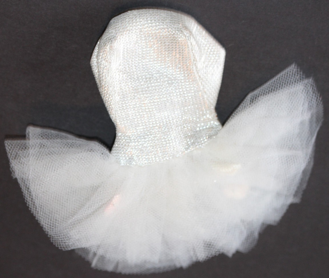 *VINTAGE BARBIE 1961 BALLERINA  #989 SILVER LAME' & WHITE TULLE TUTU--EXC  3-7-2