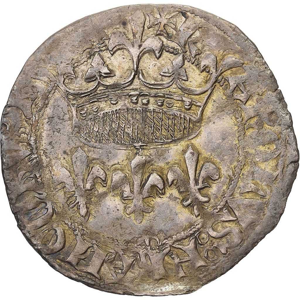 [#1508154] France, Charles VII, Blanc aux lis accotés, 1429-1461, La Rochelle, B